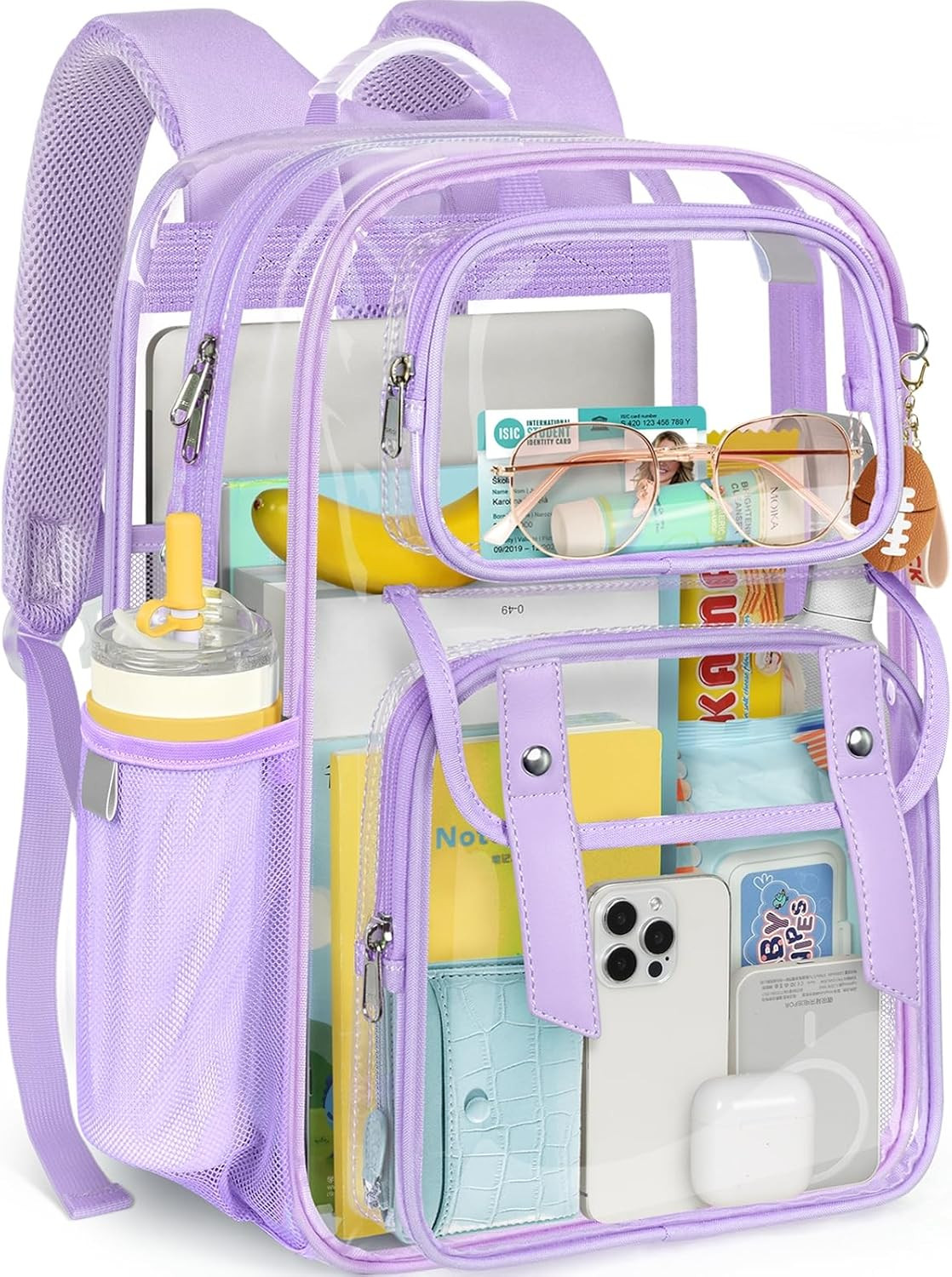 Clear Backpack Heavy Duty PVC Transparent Bookbag, See through Bag with Pressure