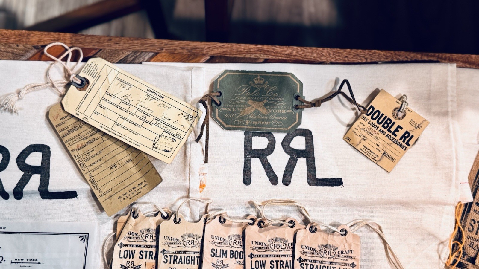 RRL Double RL Drawstring & Paper bags, Vintage Garment Tags Separately Or As Lot