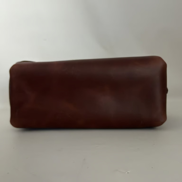 Rustico Wagoneer Leather Toiletry Bag Dopp Kit Brown Jeep Travel Case Made in
