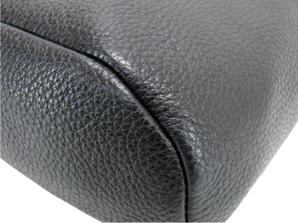 PRADA VITELLO DAINO Triangle Logo Leather Sling Bag NERO Black 2VZ098