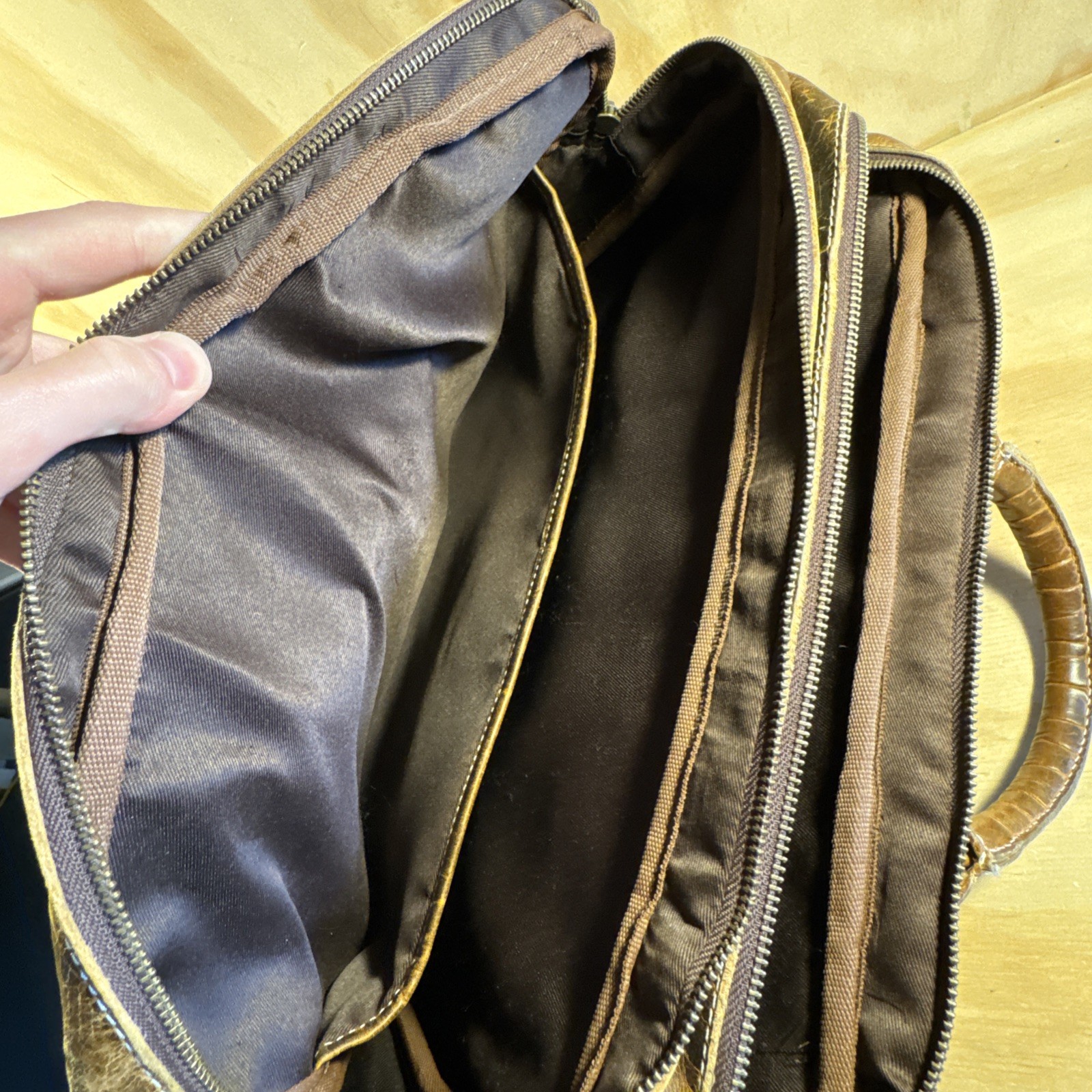 Vintage Gentleman The Clark Pilot Bag Buffalo Leather Bag Business Brown