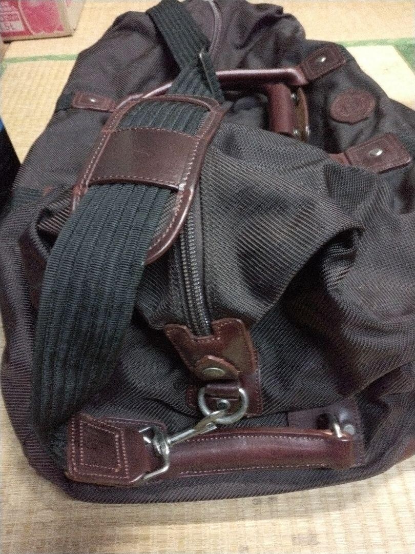 VINTAGE Filson Heritage Large Nylon Duffle Bag Brown Leather Trim Logo RARE