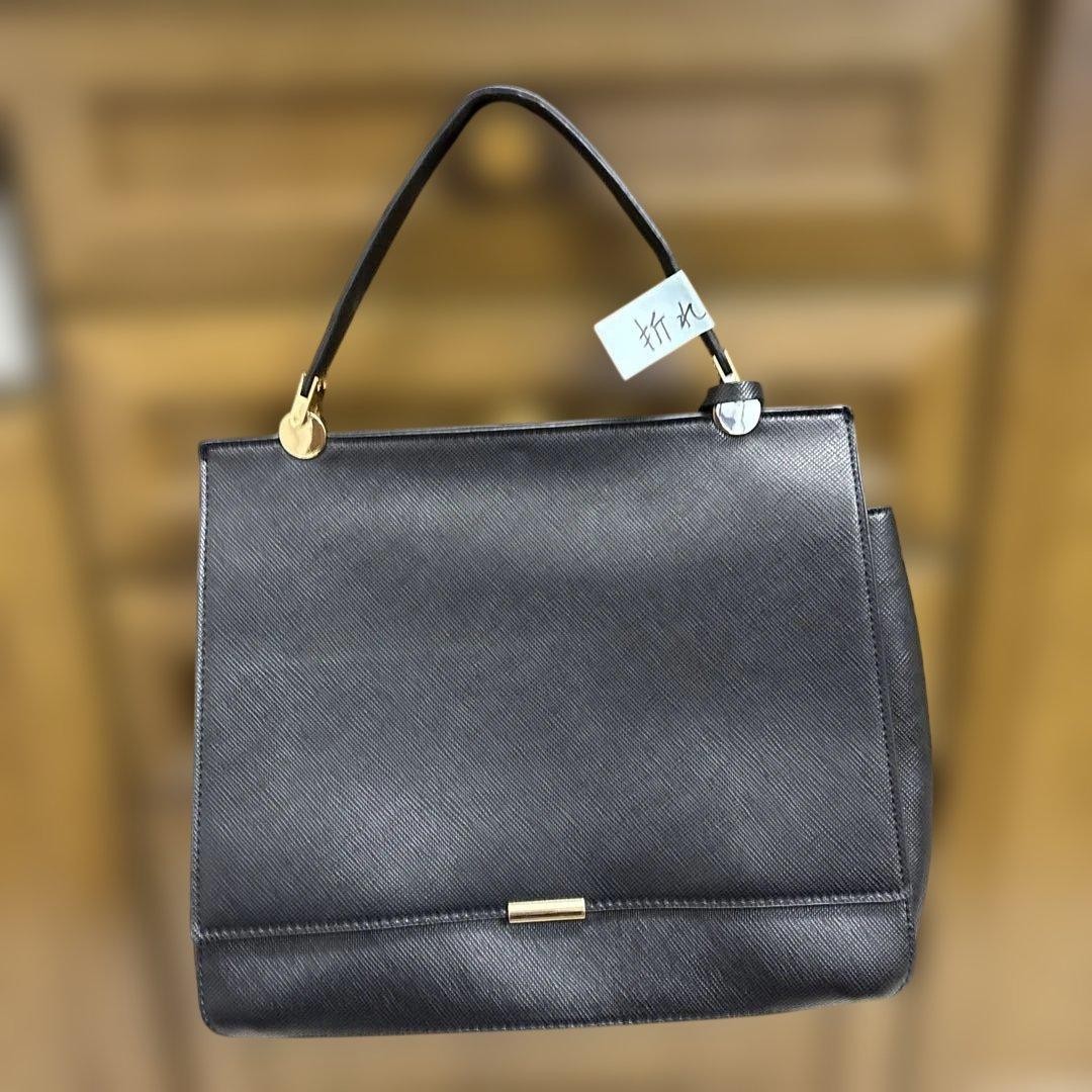 [New] Catty Ferrari Formal Business Bag Black Large Capacity