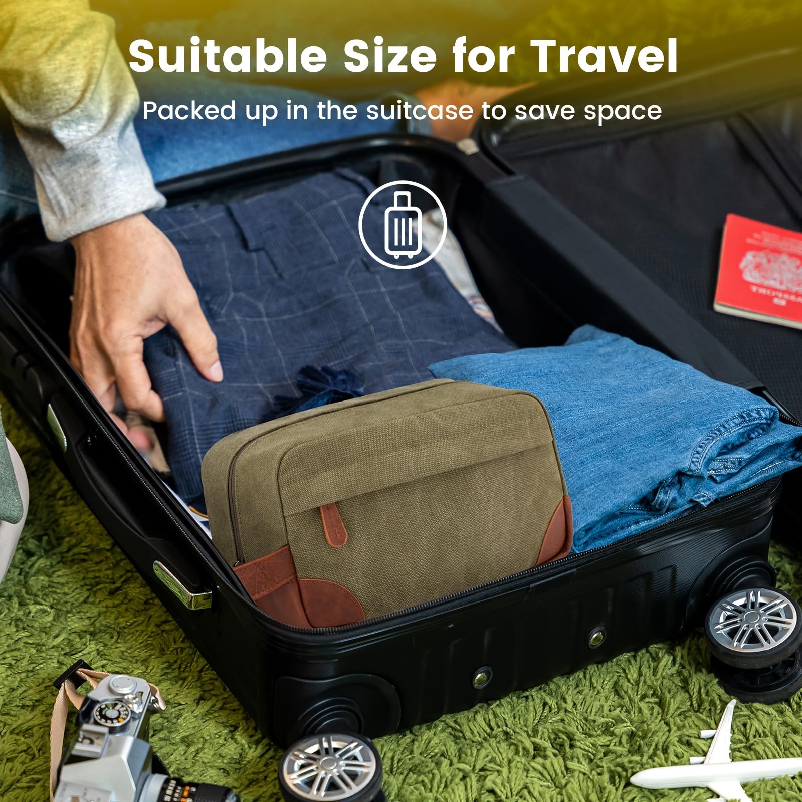 Vorspack Travel Toiletry Bag – Hanging for Men Medium, Green