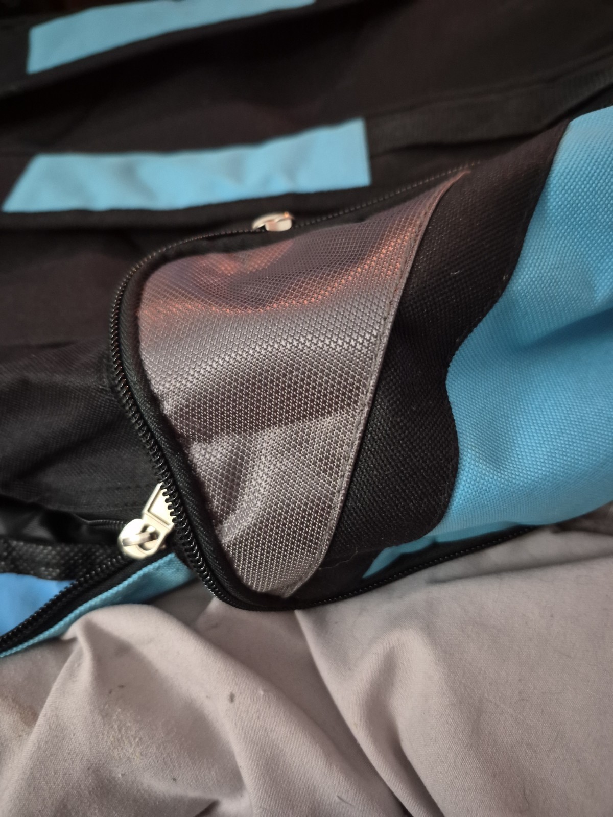 Blue & Black Multi-Pocket Backpack – Audio Port – Lightweight & Durable