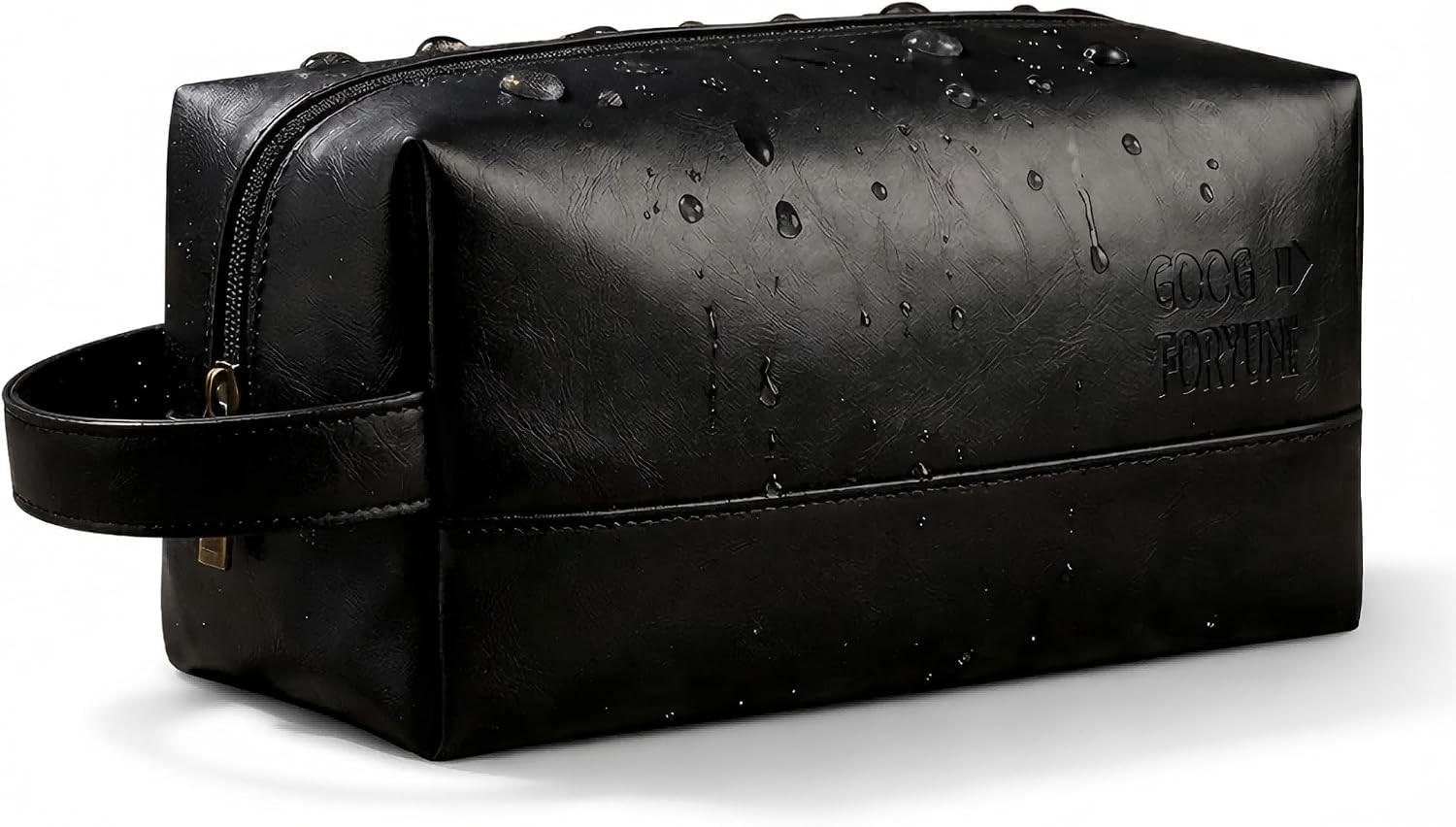Mens Toiletry Bag PU Leather Travel Dopp Kit Water Resistant Shaving Organizer B