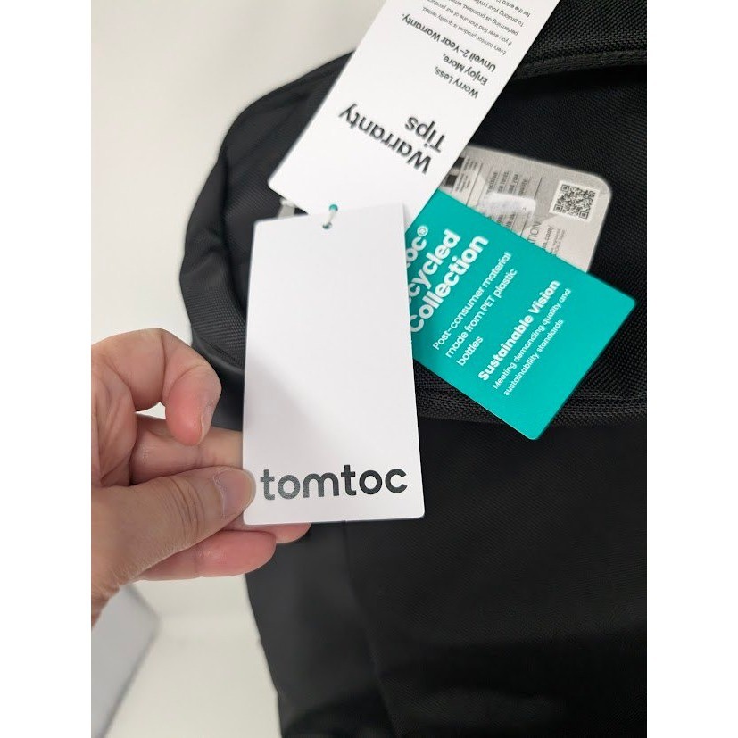 Tomtoc Recycled Collection Tech Laptop Backpack Matte Black NWT