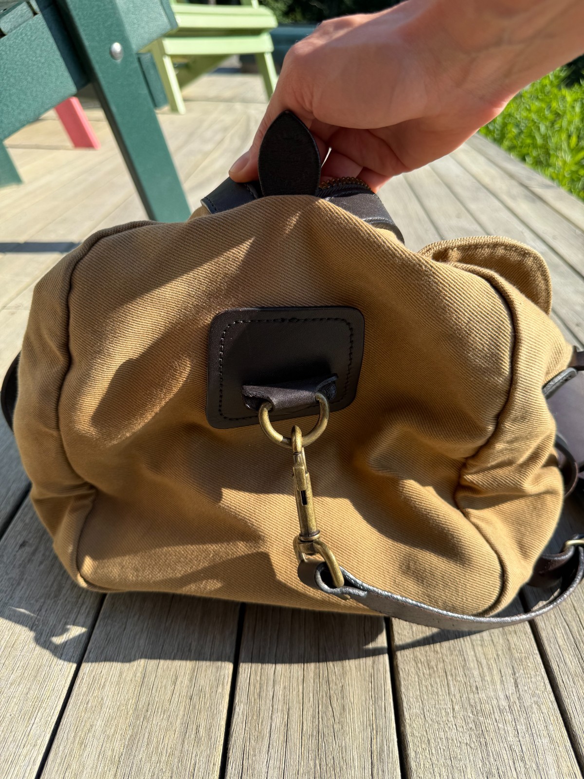 Filson Medium Rugged Twill Duffle Bag Tan 70222 Made at Filson USA Leather Strap