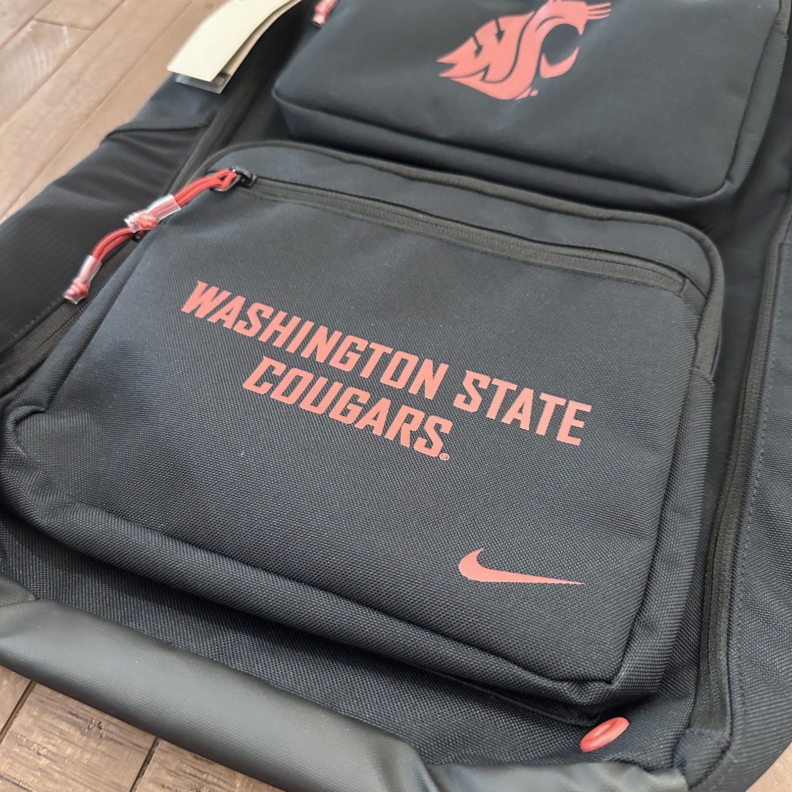 Nike Washington State Cougars Utility Speed Backpack 2024 Black Red HM5126-010