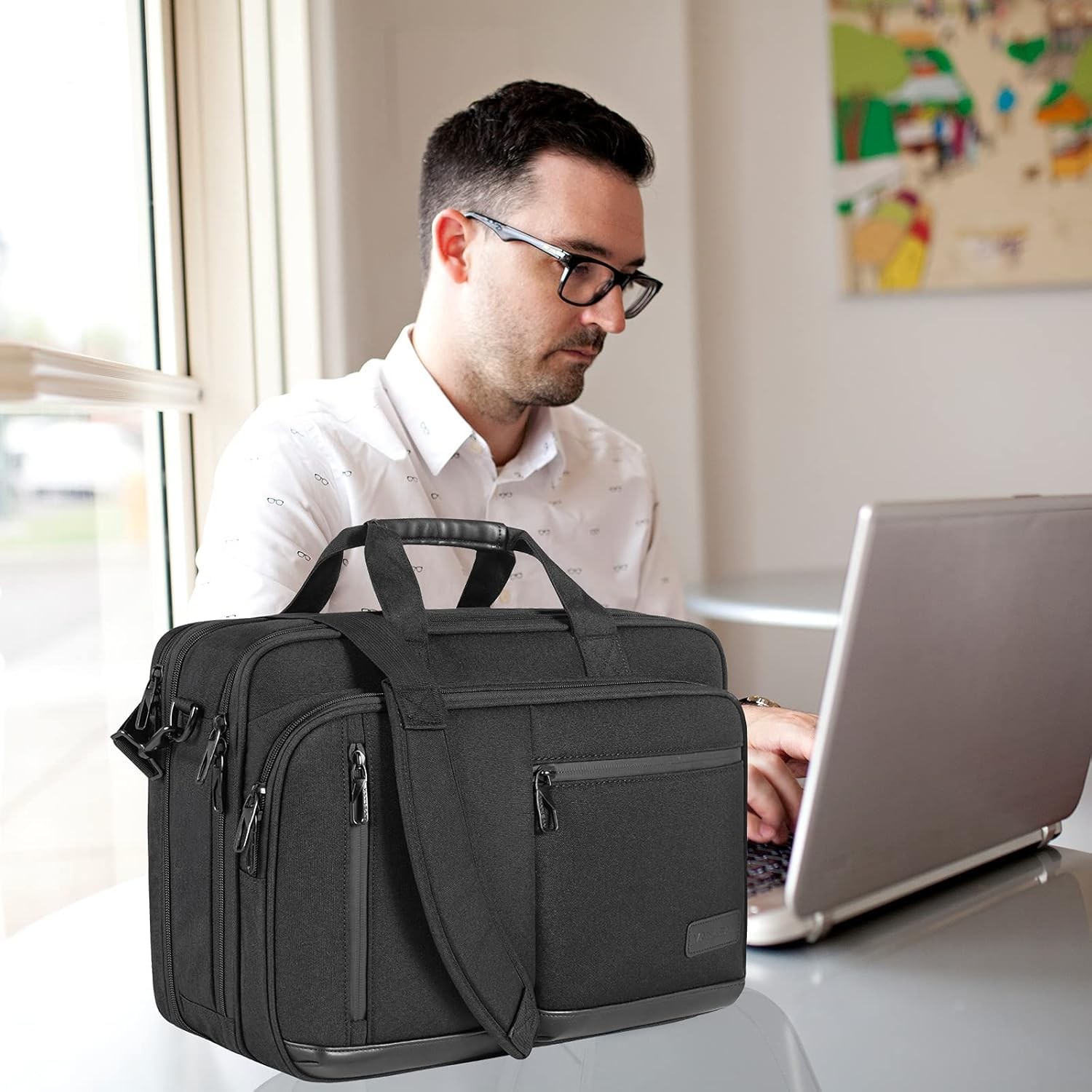 VANKEAN Laptop Briefcase for Hombres Mujeres 17 3 Inch Laptop Bag Water Repel