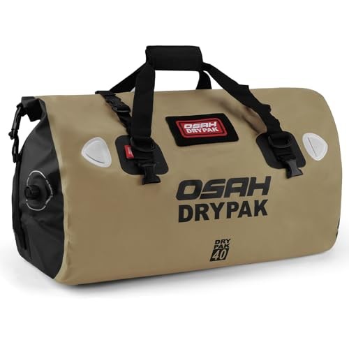 Waterproof Duffel Bag – Motorcycle Dry Bag Tail Bag with Large 40L Brown