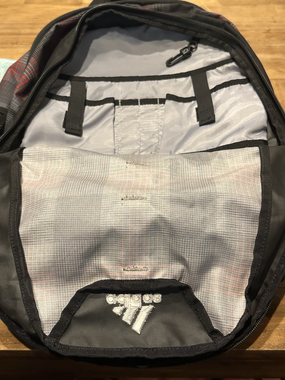 Adidas Large Laptop Backpack Unisex RARE Plaid Layout VERY CLEAN