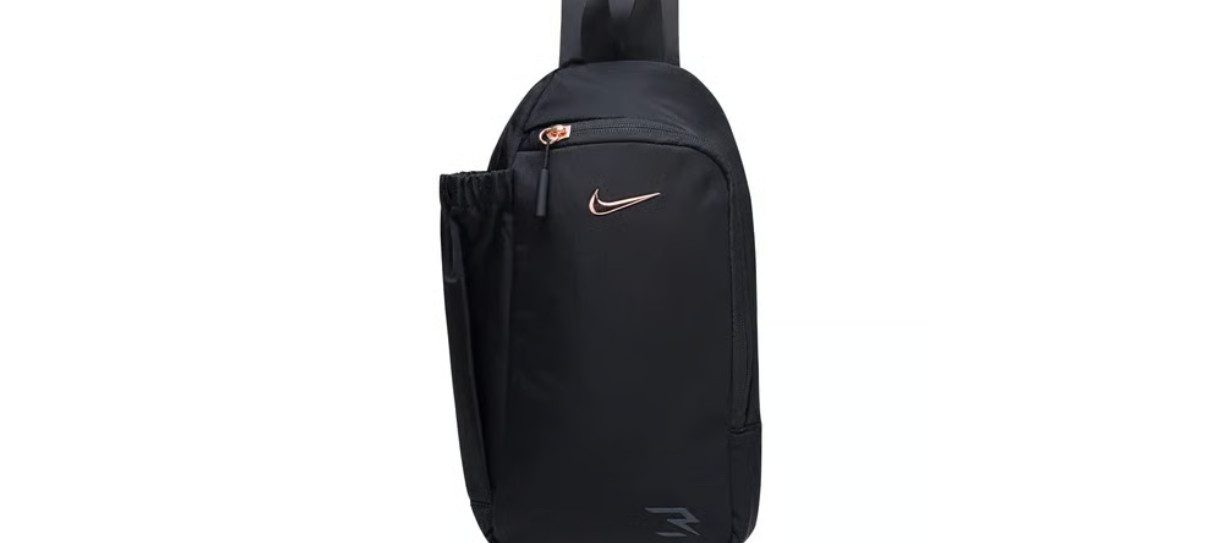 NEW Nike 3 Brand Crossbody Sling bag – Black / Rose Gold (13″ x 8″ x 2.5″)