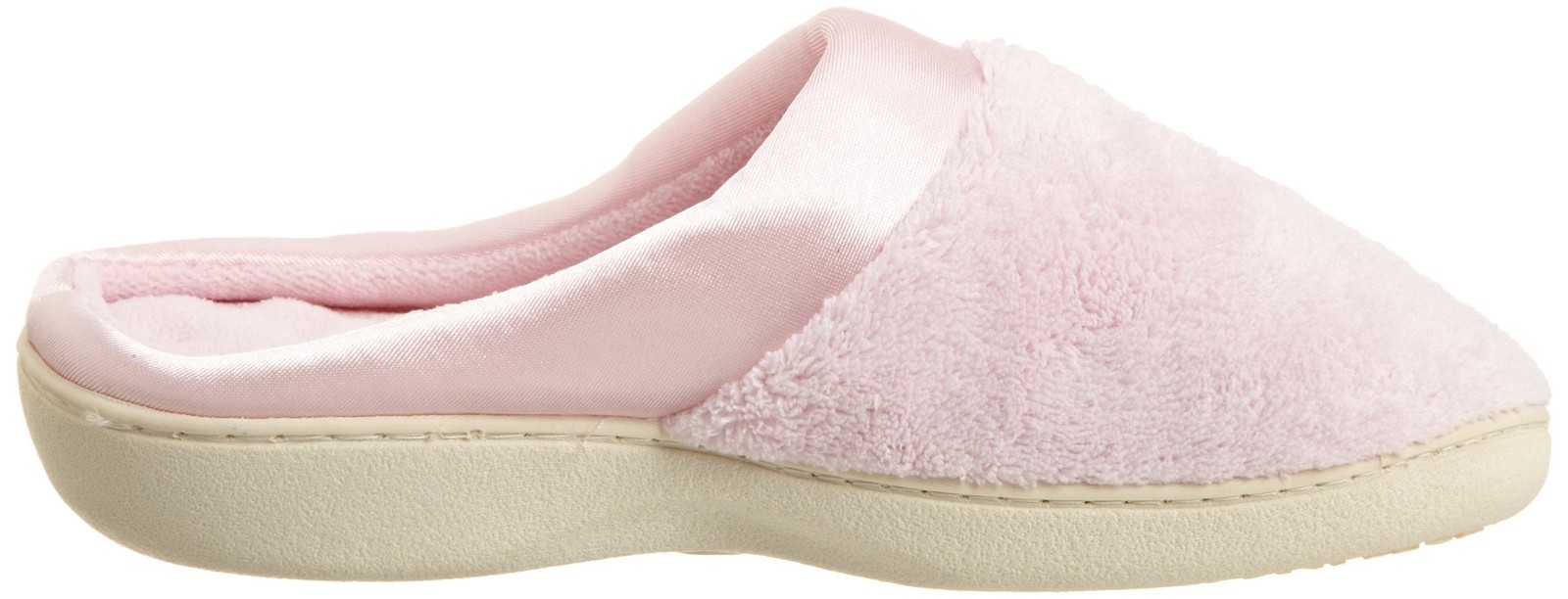 Isotoner Women’s Microterry PillowStep Satin Cuff Slippers Peony 7 5 8 U1