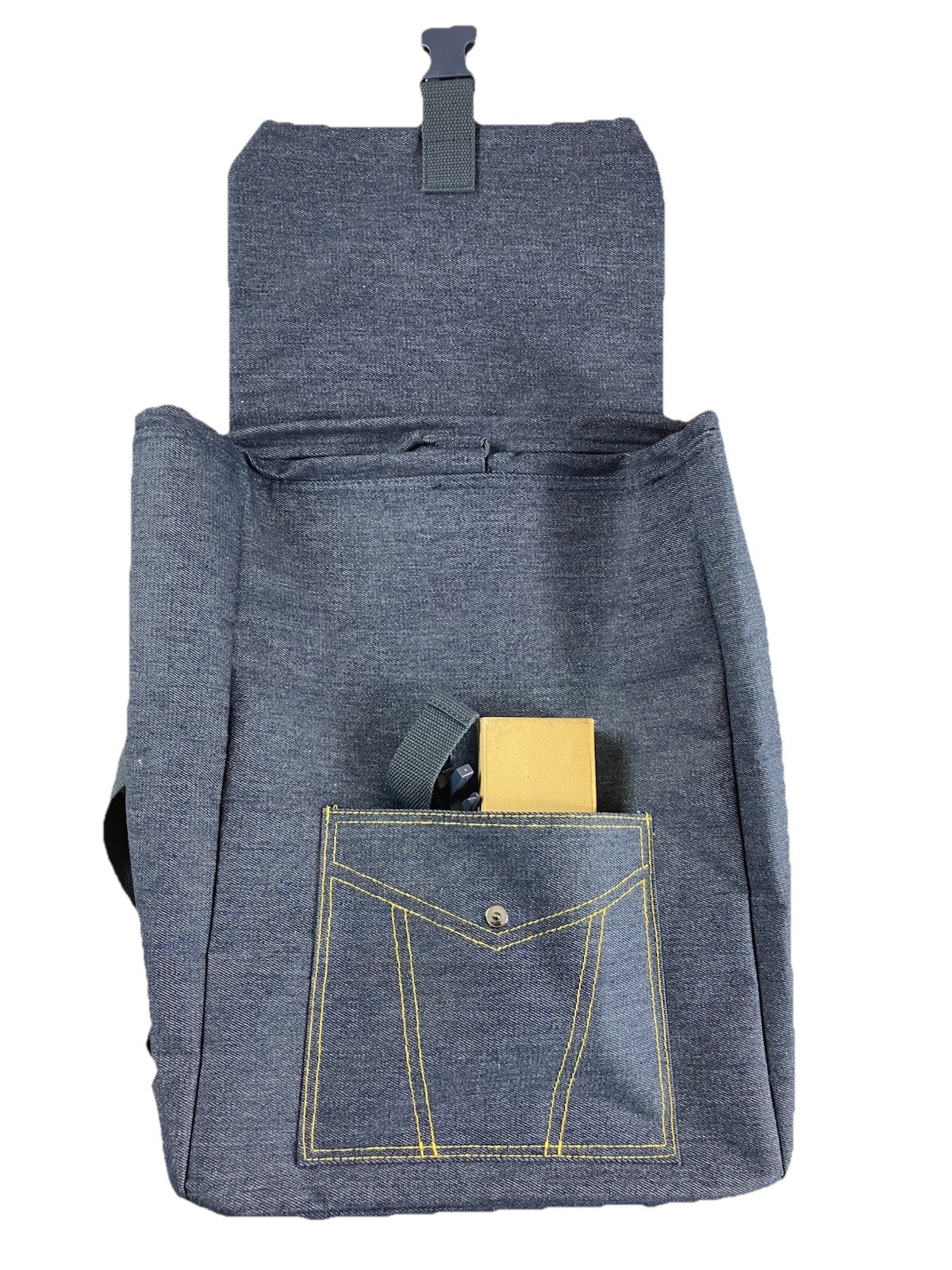 Jean Paul Gaultier Pour Vous Denim Backpack Blue Contrast Stitch Weekend Bag NEW