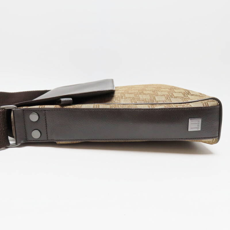 S04-k140 dunhill D-EIGHT canvas/leather shoulder bag beige/brown