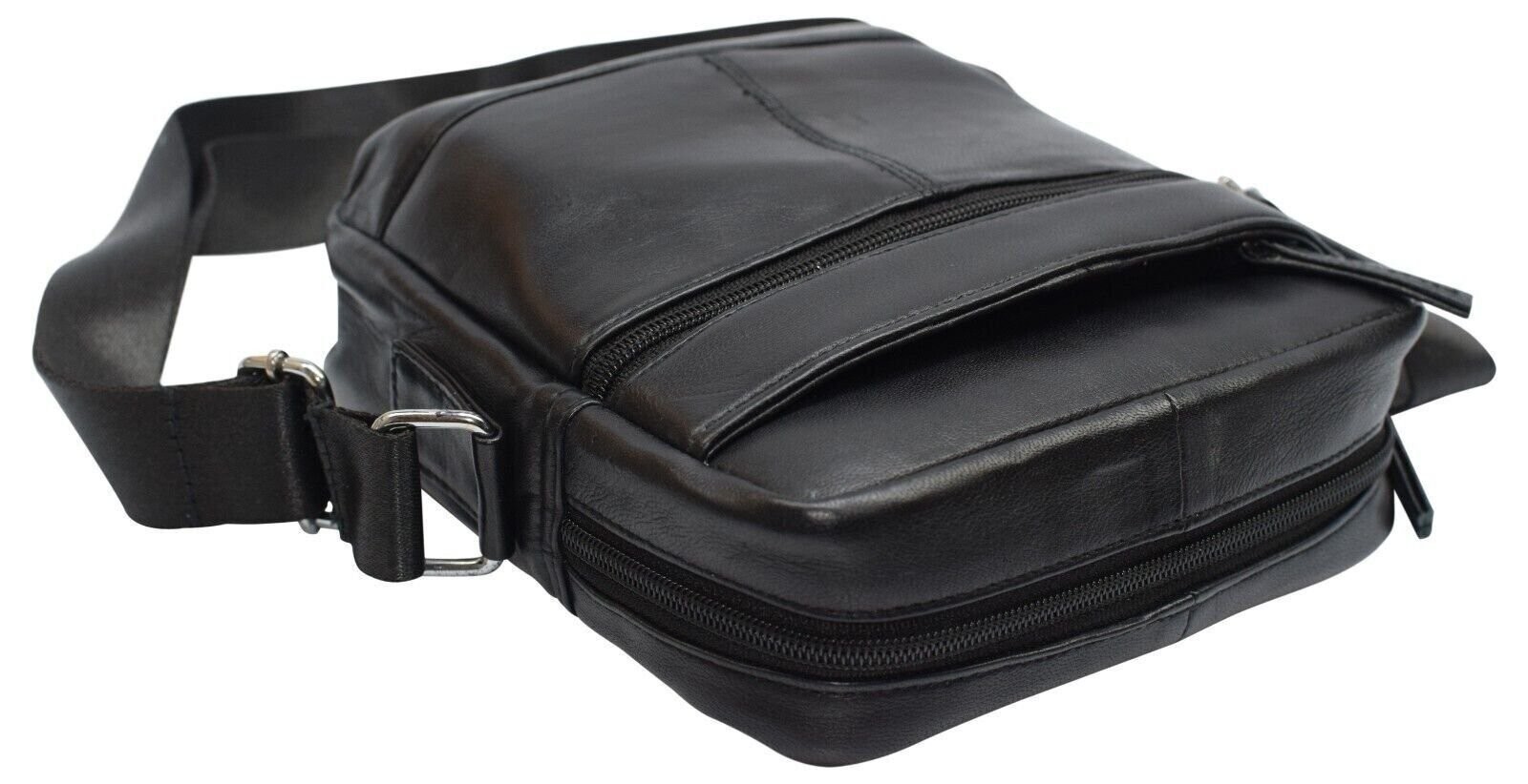 Messenger Bag for Men Genuine Leather Crossbody Shoulder Bag Fit Phone Wallet