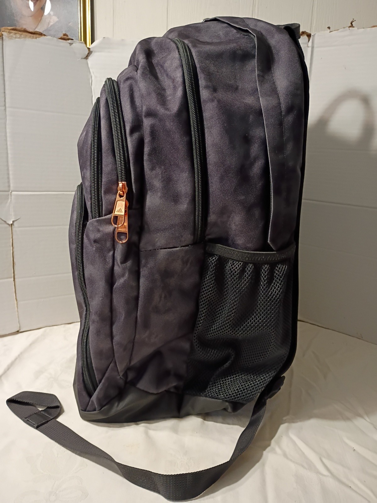 Black/Gray Adidas Load Spring Large Backpack-4 Exterior Pockets A-10