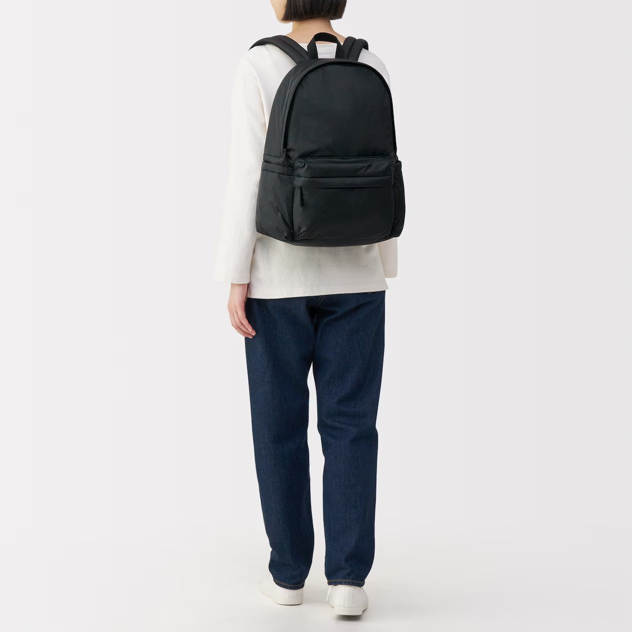 MUJI Water-Repellent Padded Backpack 22-Litter 5-Pocket Black Camel Unisex NWT