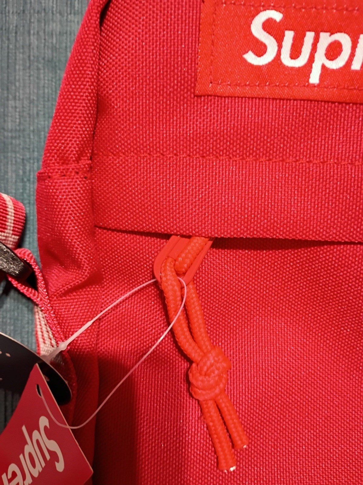 Supreme Small Red Crossbody Shoulder Bag, Adjustable Strap, Zip Closure