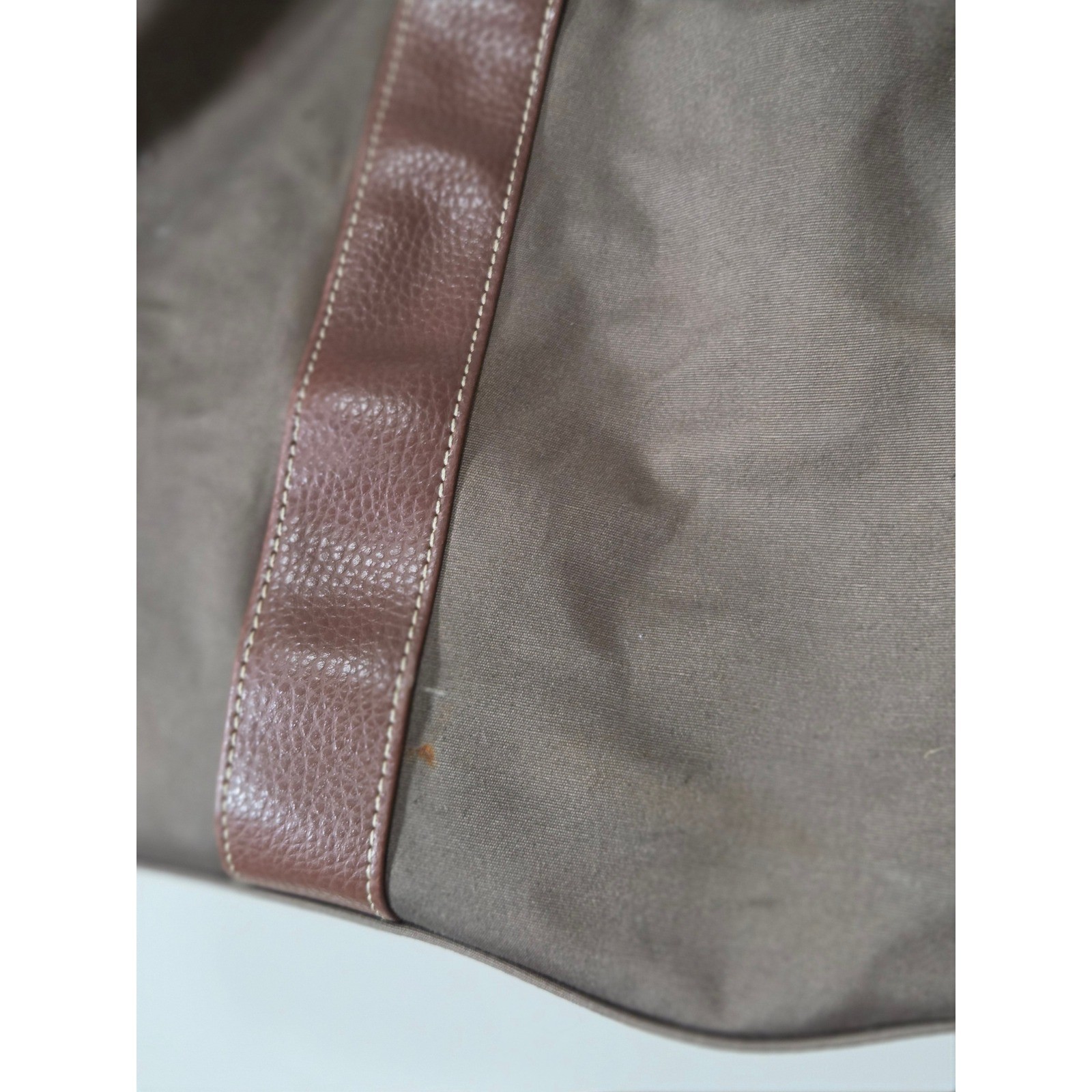 Peter Millar Canvas Duffel Bag Brown Olive Plaid Lining Weekend Travel Gym Bag