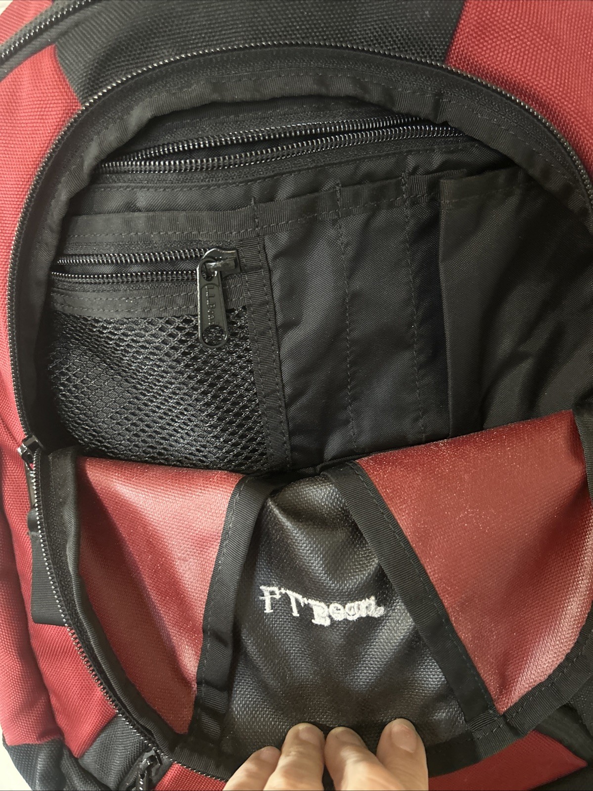 Large Maroon Heavy duty Ll Bean Backpack Single Strap Side/top Handle
