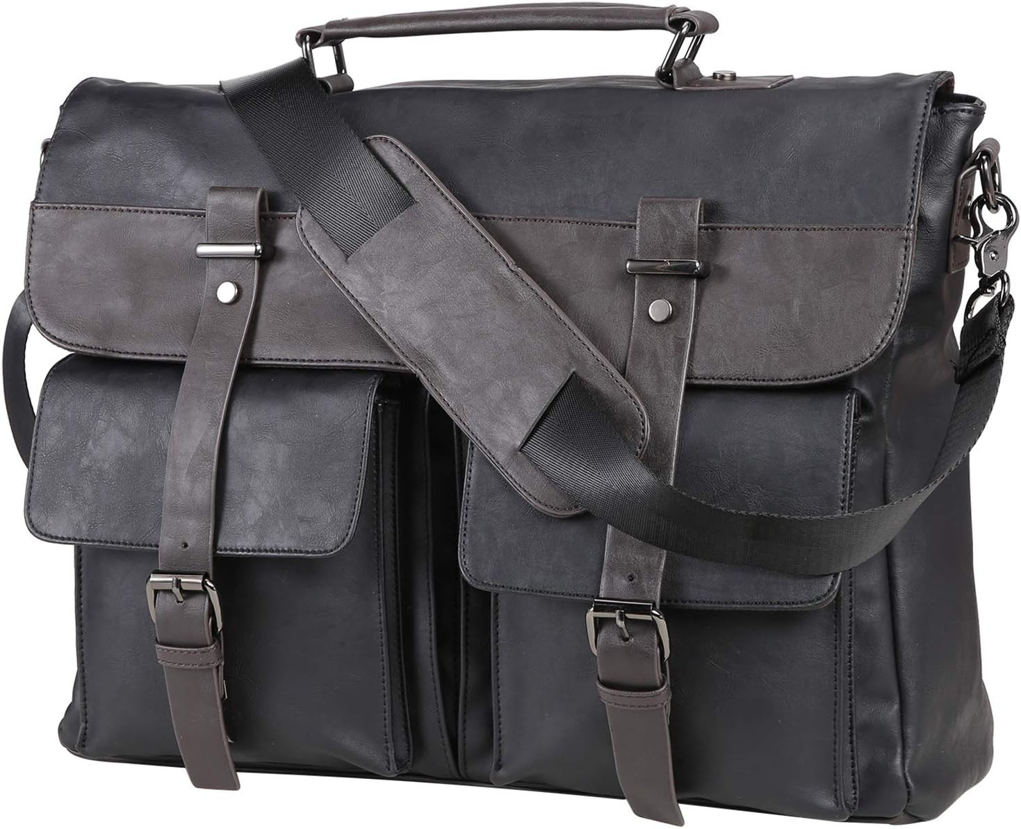 Leather Messenger Bag for Men, 15.6 Inch Vintage Laptop Bag Briefcase Satchel