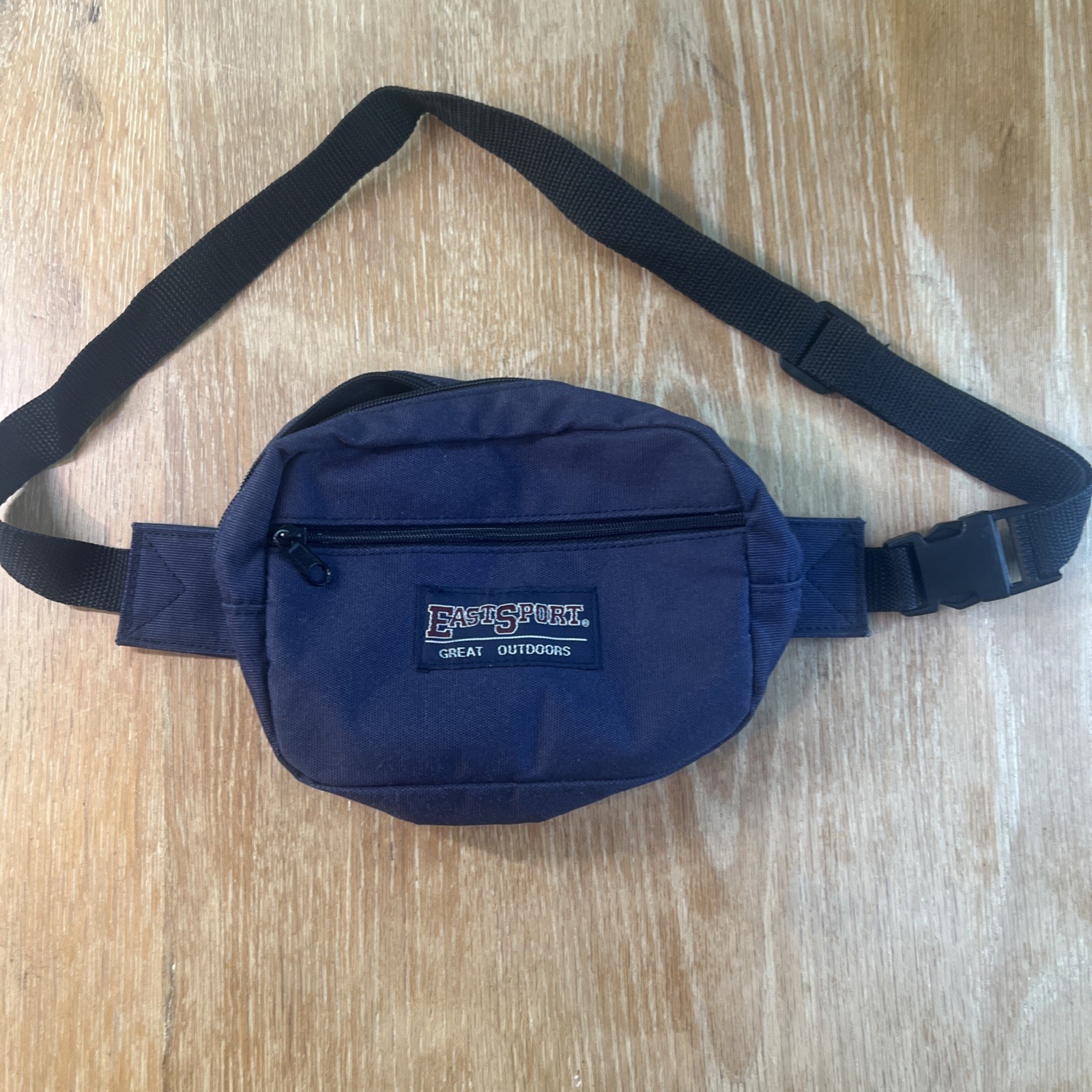 Vintage 90’s Eastsport Outdoor Company Waist Bag / Fanny Pack 2 Pocket Navy Blue