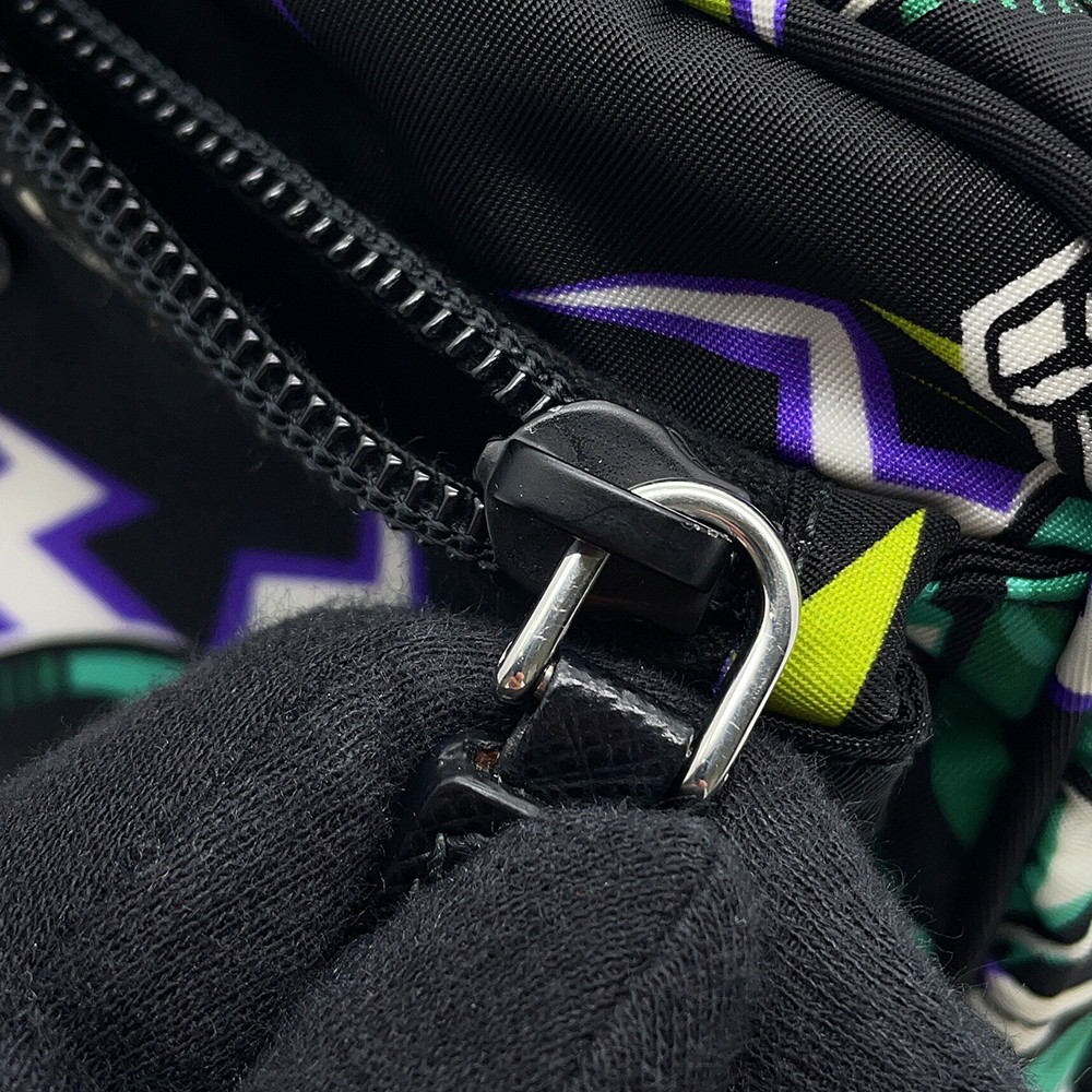 PRADA Frankenstein Crossbody Bag Nylon Black/Multicolor 2VL977