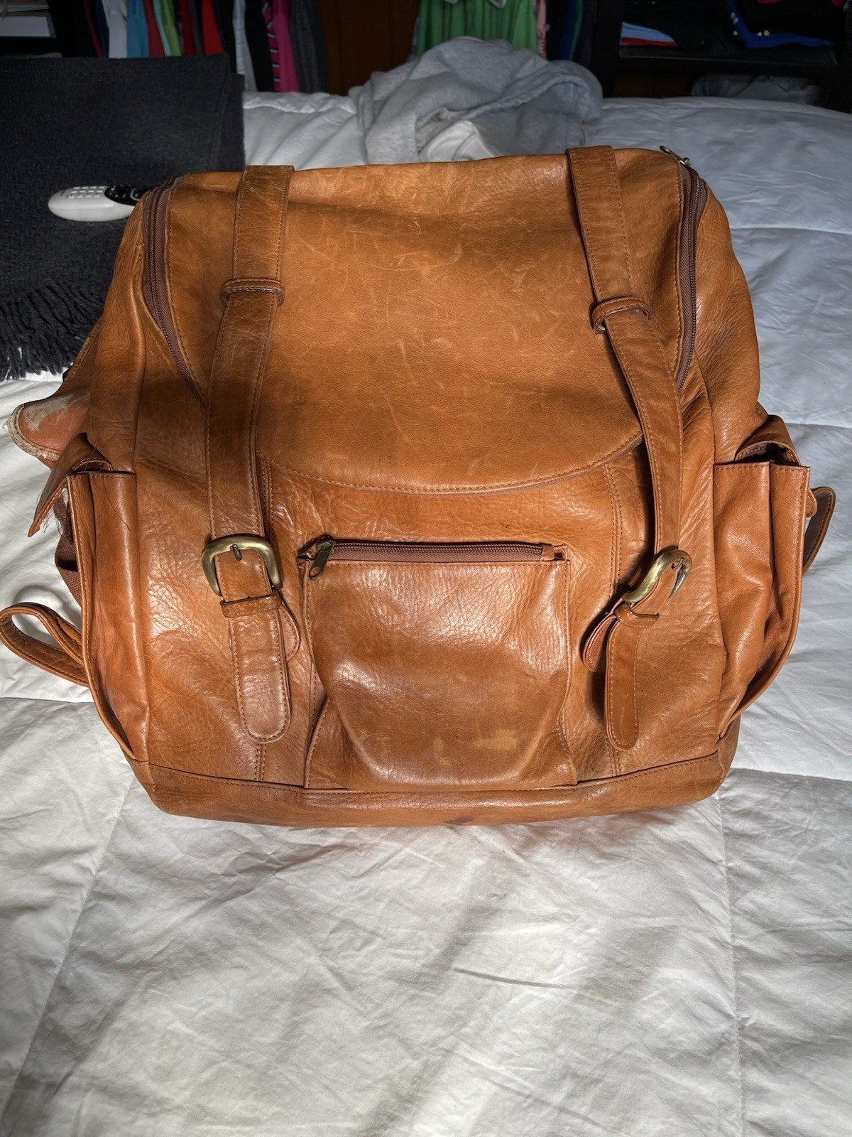 Leather Backpack Bag Satchel Brown Vintage Men’s Travel Briefcase Laptop Genuine