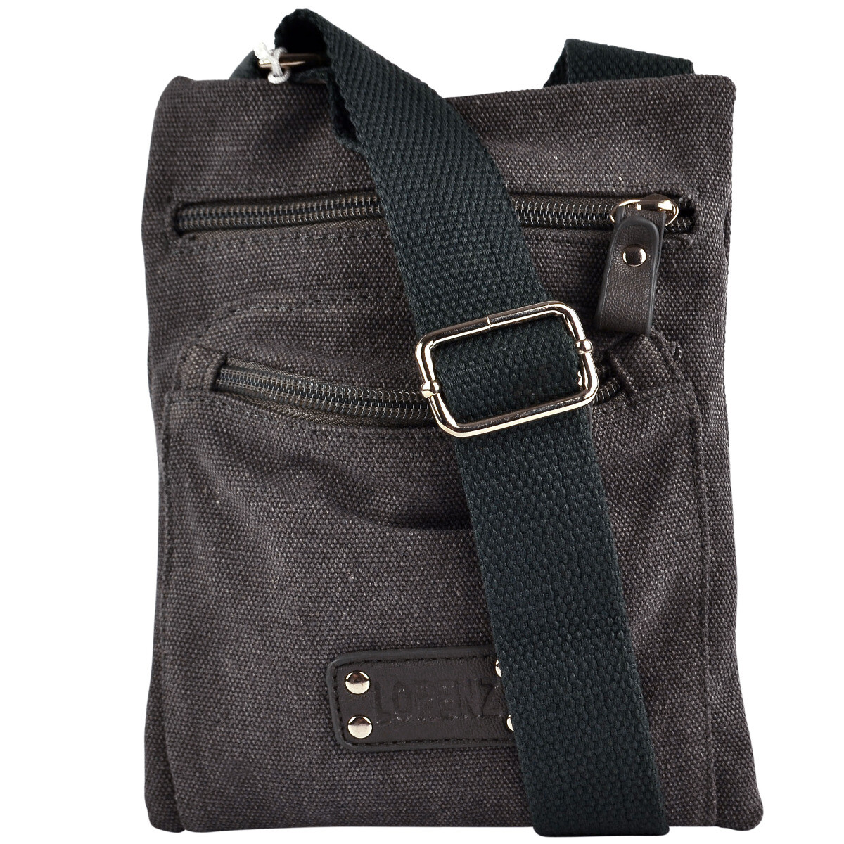 Washed Canvas Cotton North South Messenger Bag