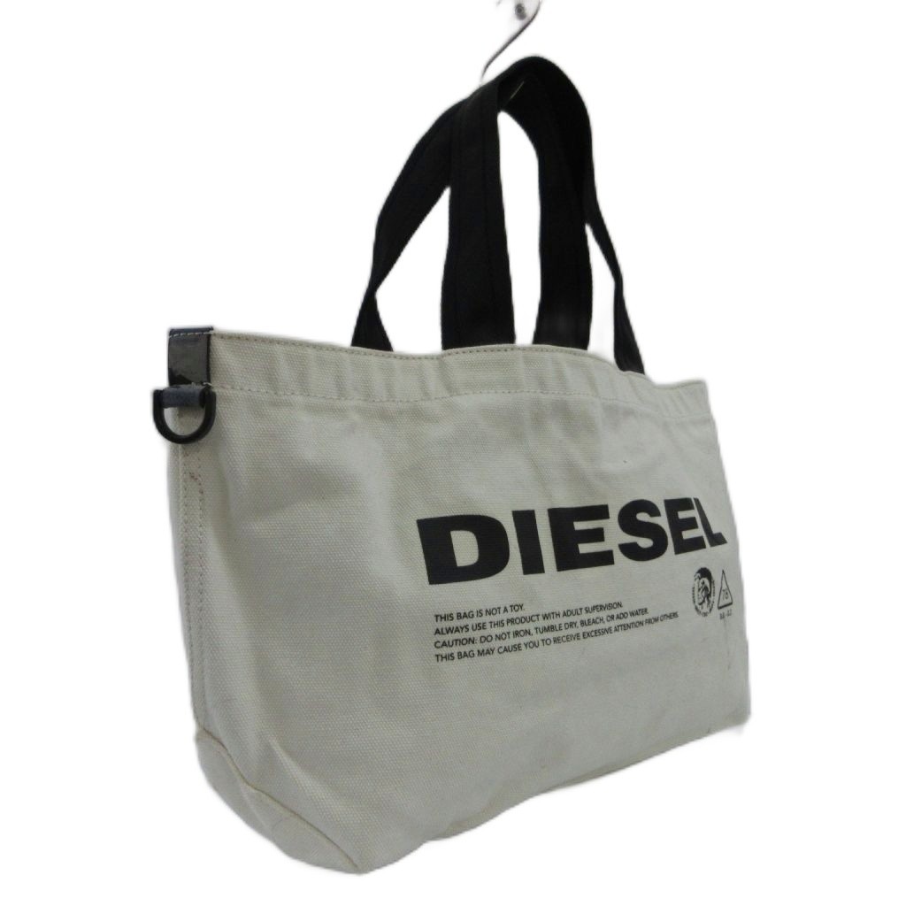 Diesel Reversible Canvas Tote Bag Camouflage Logo Print Handbag