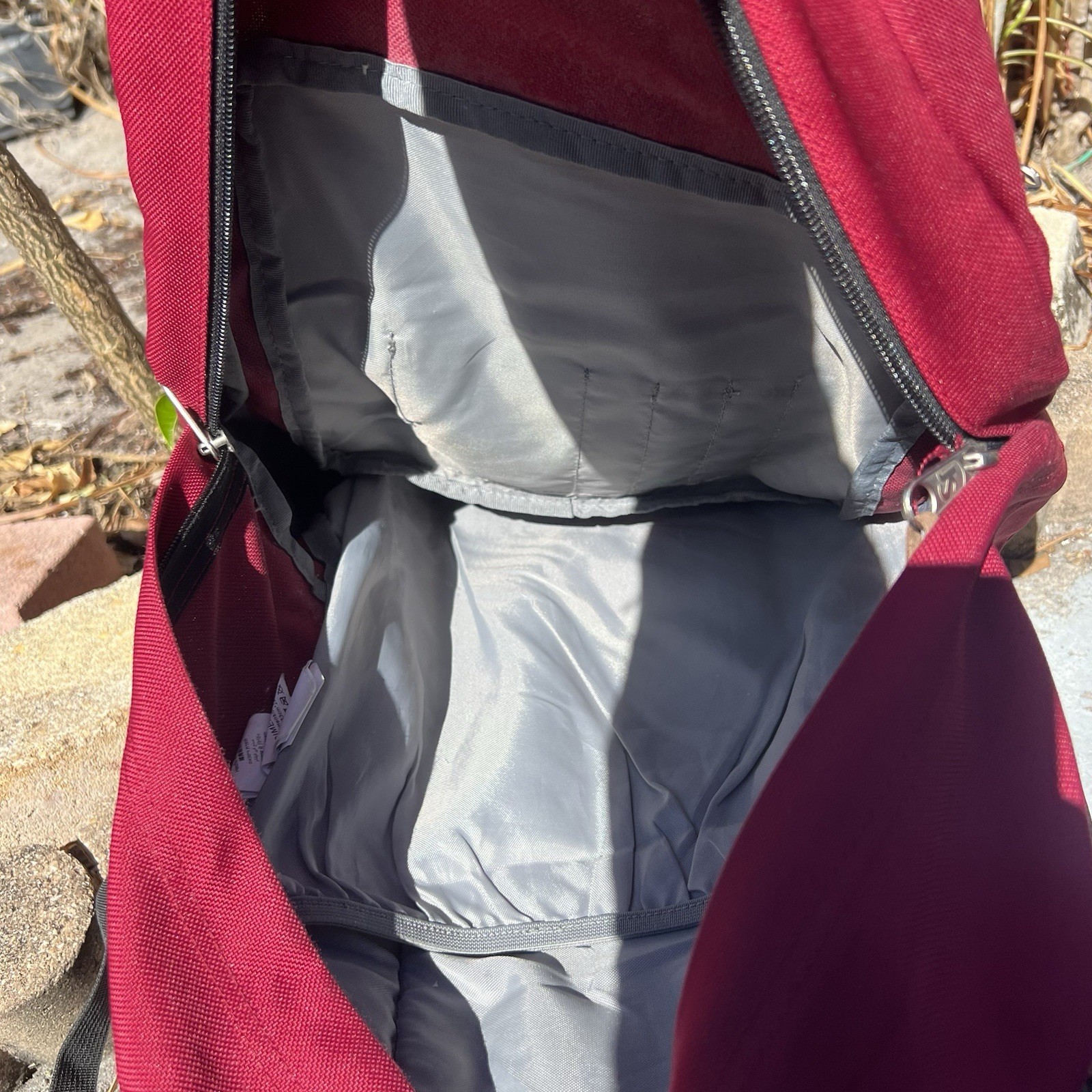 Vintage Jansport Red Backpack w/ Brown Suede Leather Bottom