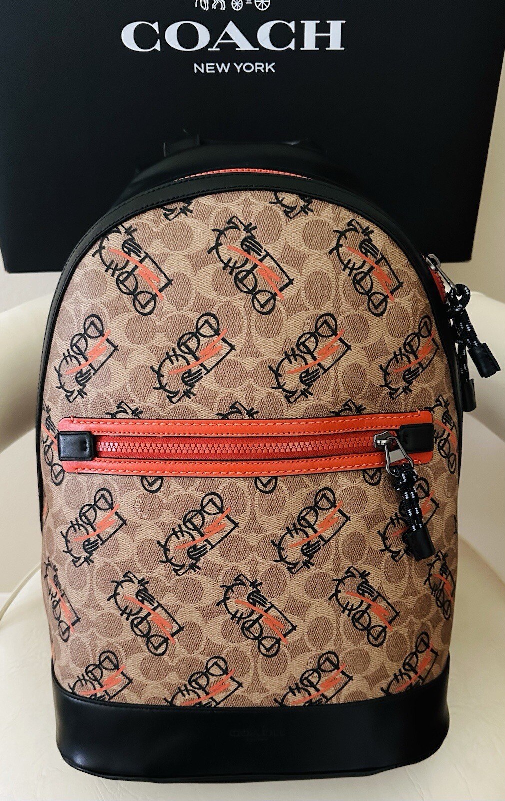 NEW COACH BARROW ABSTRACT HORSE & CARRIAGE SIGNATURE BACKPACK 4588