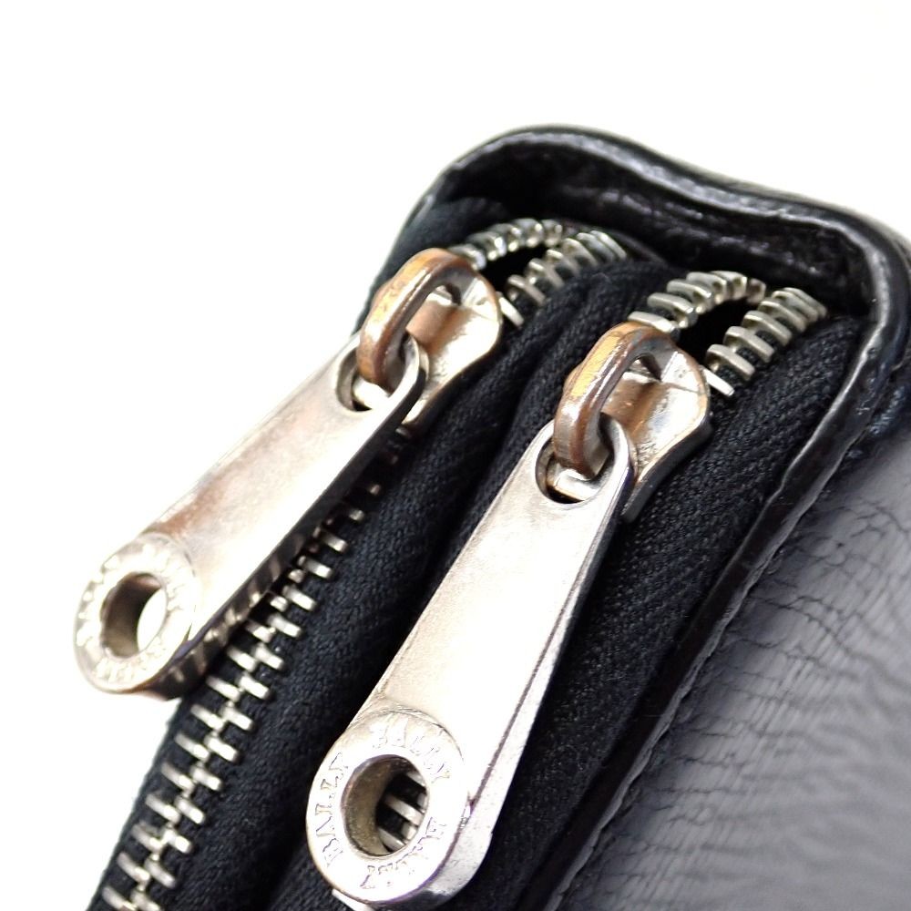 Bally Second Bag Clutch Travel Case Organizer Double Zip Black 23x15x4cm