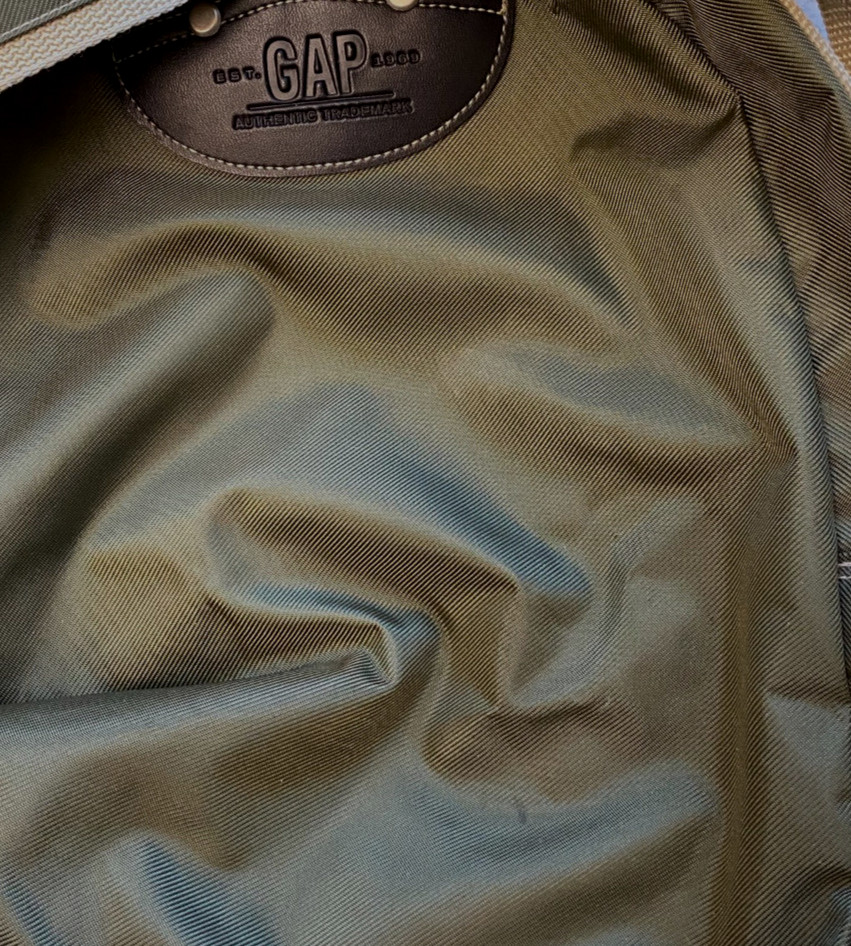 Gap Backpack Army Green Nylon Exterior Pocket Carryon Beach Sports Overnight Bag