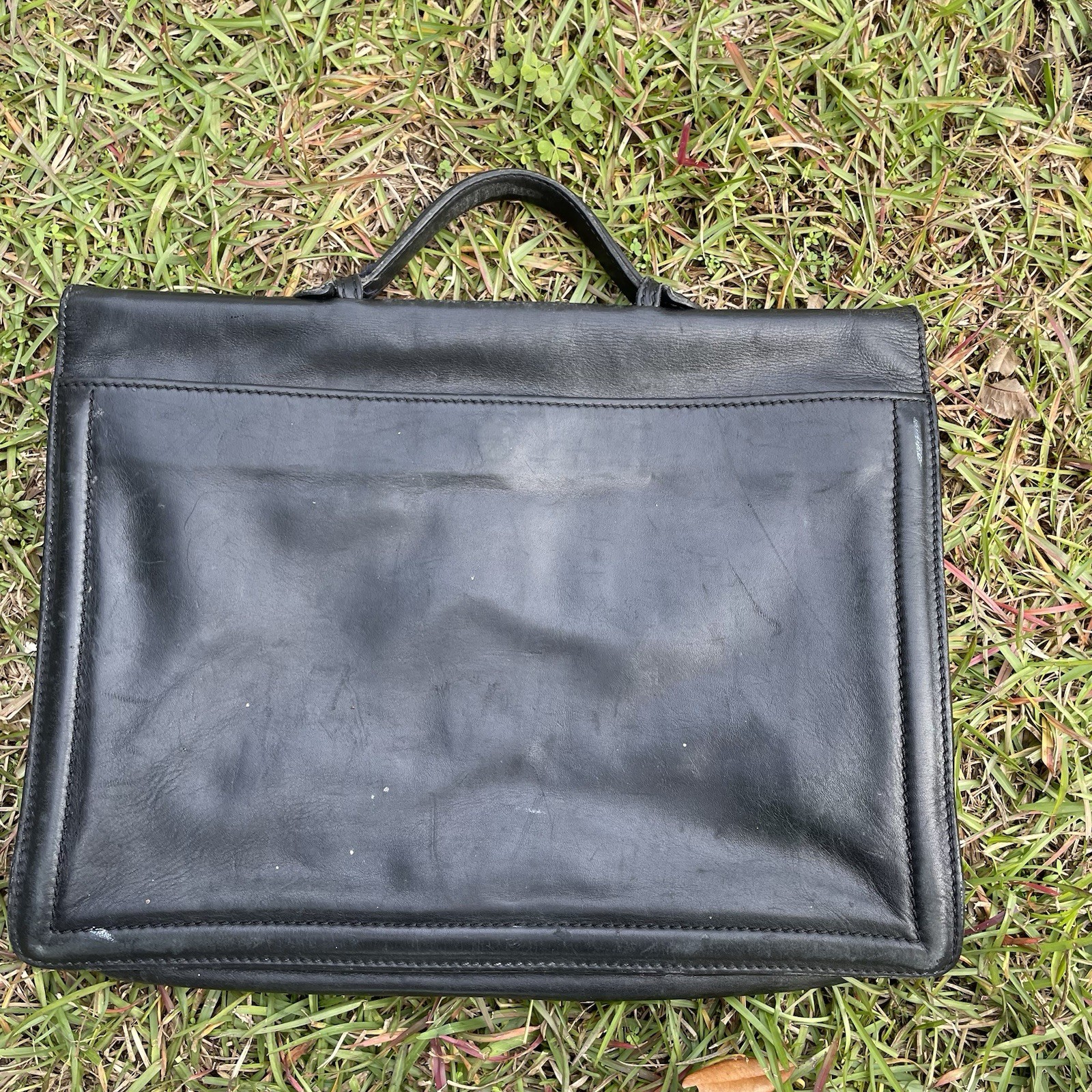 Vintage Cole Haan Collection Briefcase Leather Tuck Lock Style Latch No Key