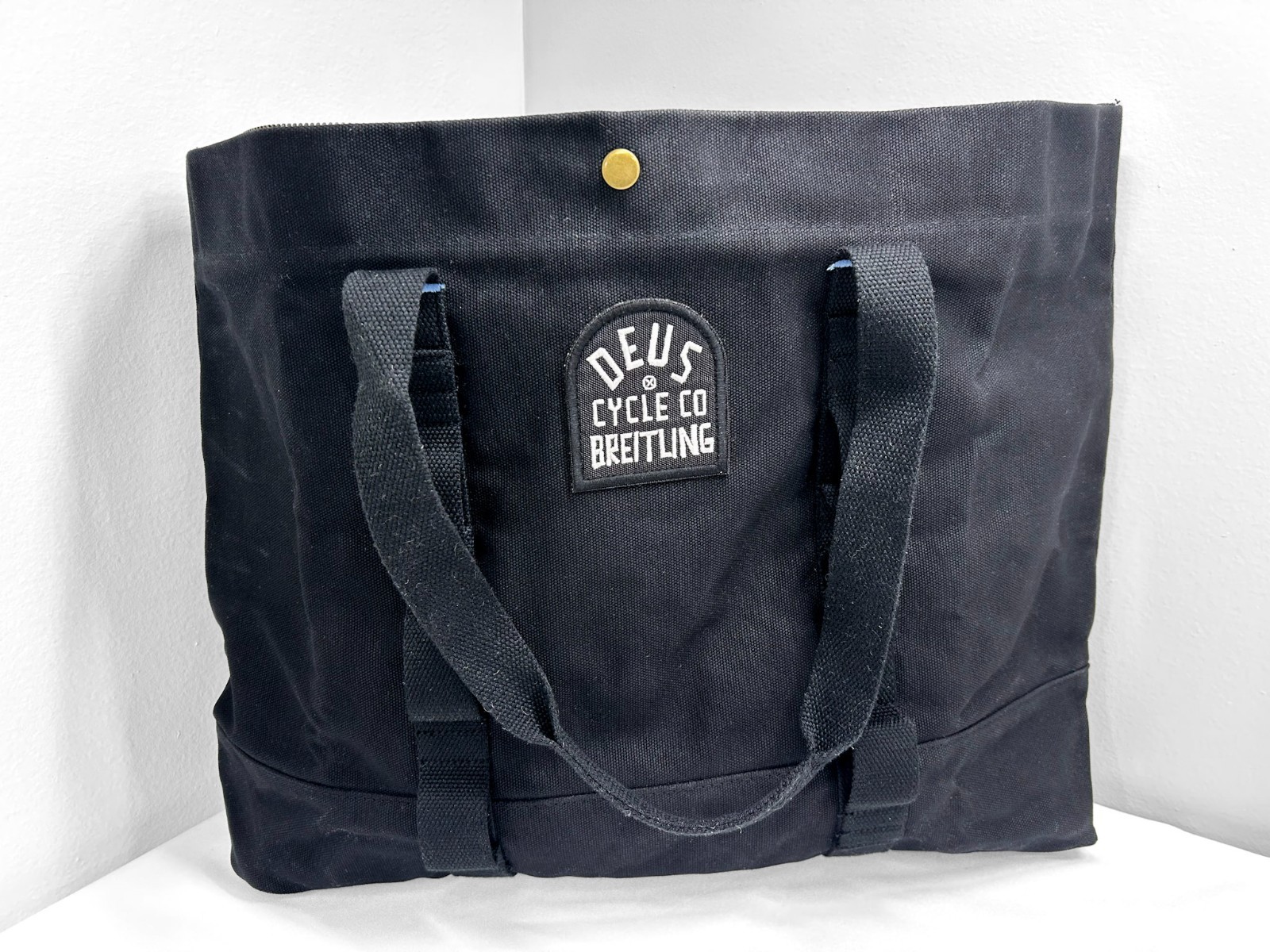 Breitling Deus Ex Machina Cycle Co Black Canvas Tote Travel Bag w Linen Dust Bag