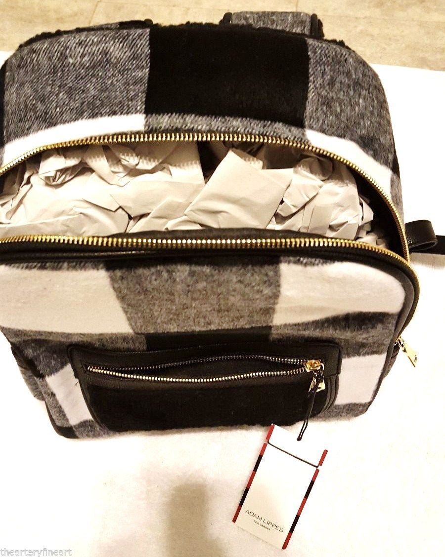 ADAM LIPPES x Target ‘Black & White Buffalo Plaid’ Shearling Backpack **NWT**
