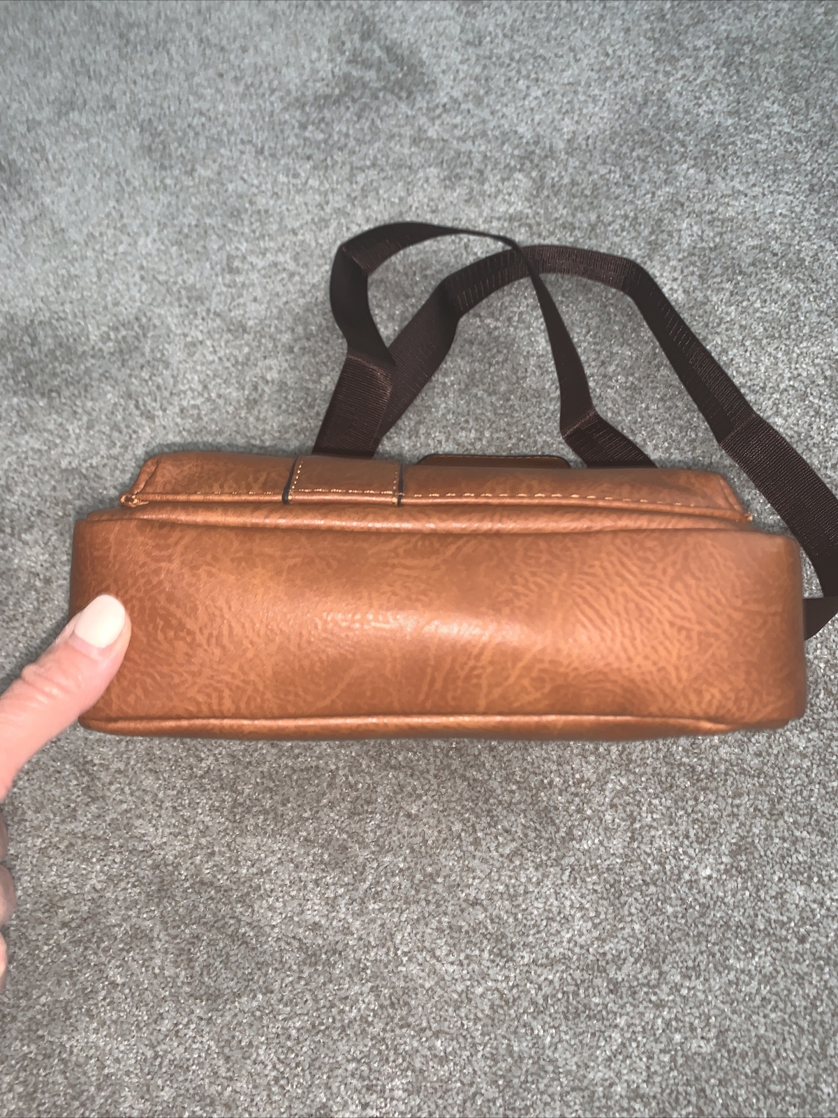 Men’s Leather Crossbody Shoulder Messenger Bag Brown NEW
