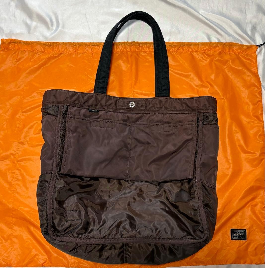 PORTER Yoshida Bag Black Nylon Tote, 33x33x13cm, Slight Usage
