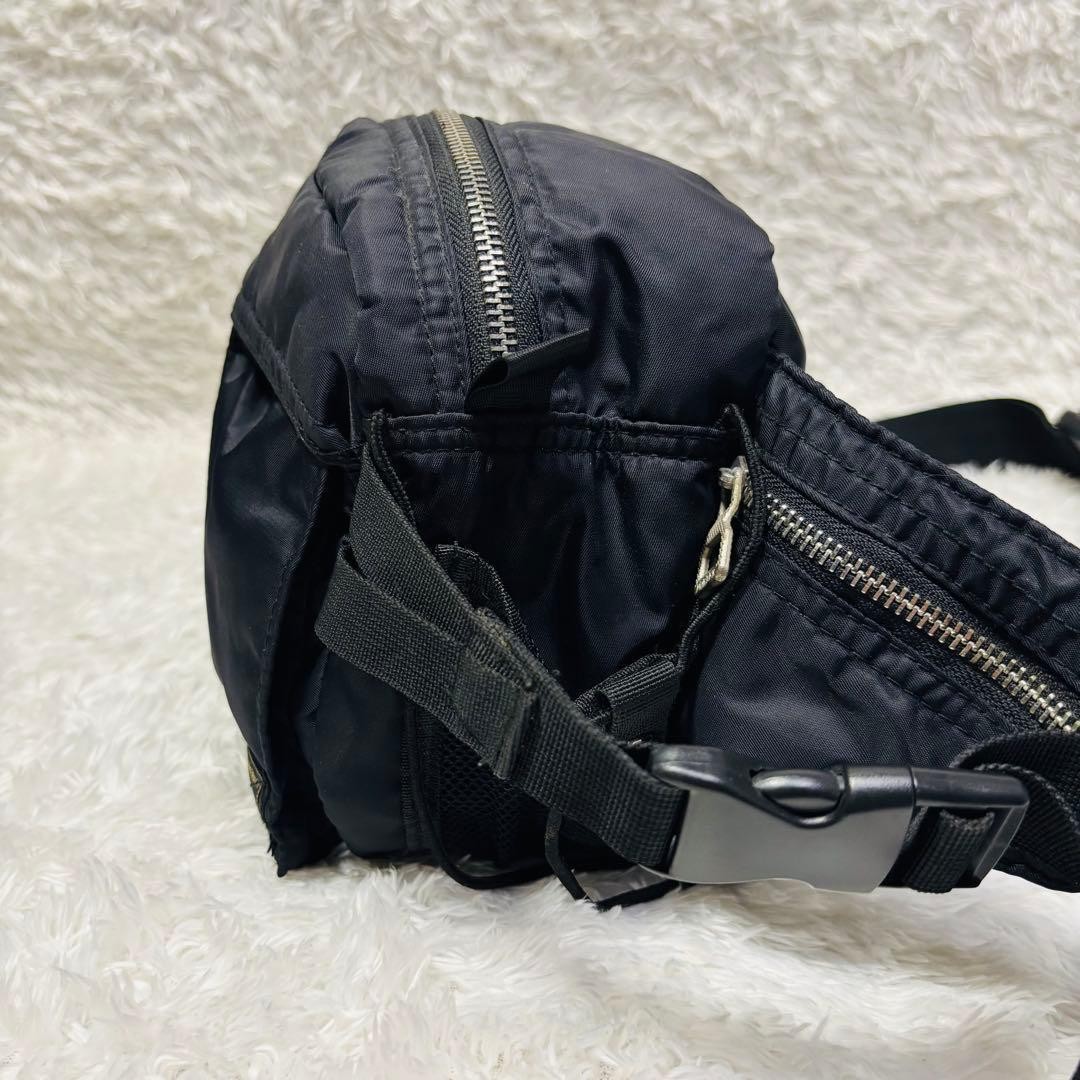 Authentic PORTER Yoshida TANKER Waist Bag Black Nylon 28cm x 18cm x 12-15cm Ligh