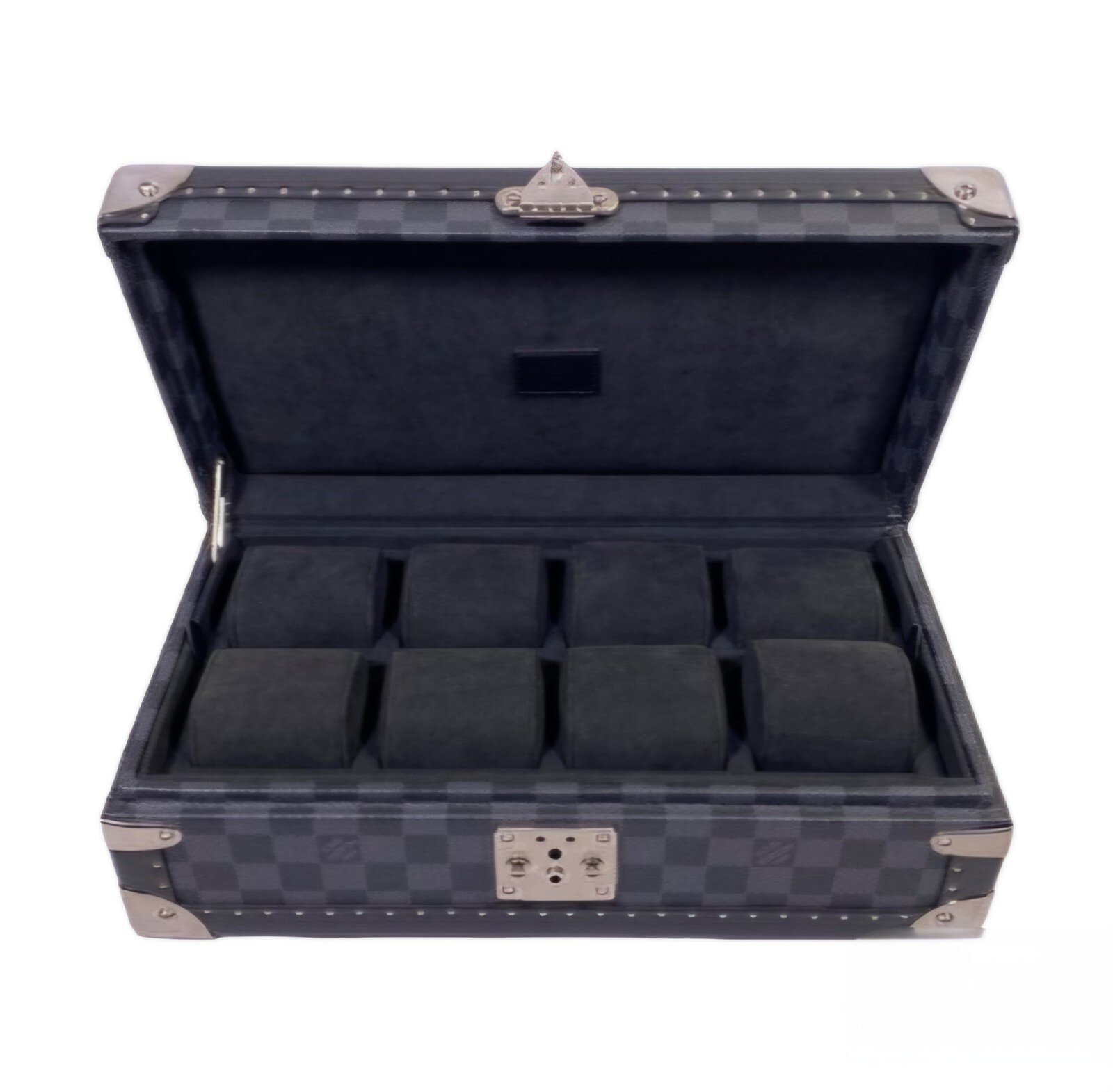 Louis Vuitton 8 Watch Case Damier Graphite Black N48226 NEW Retail $7450