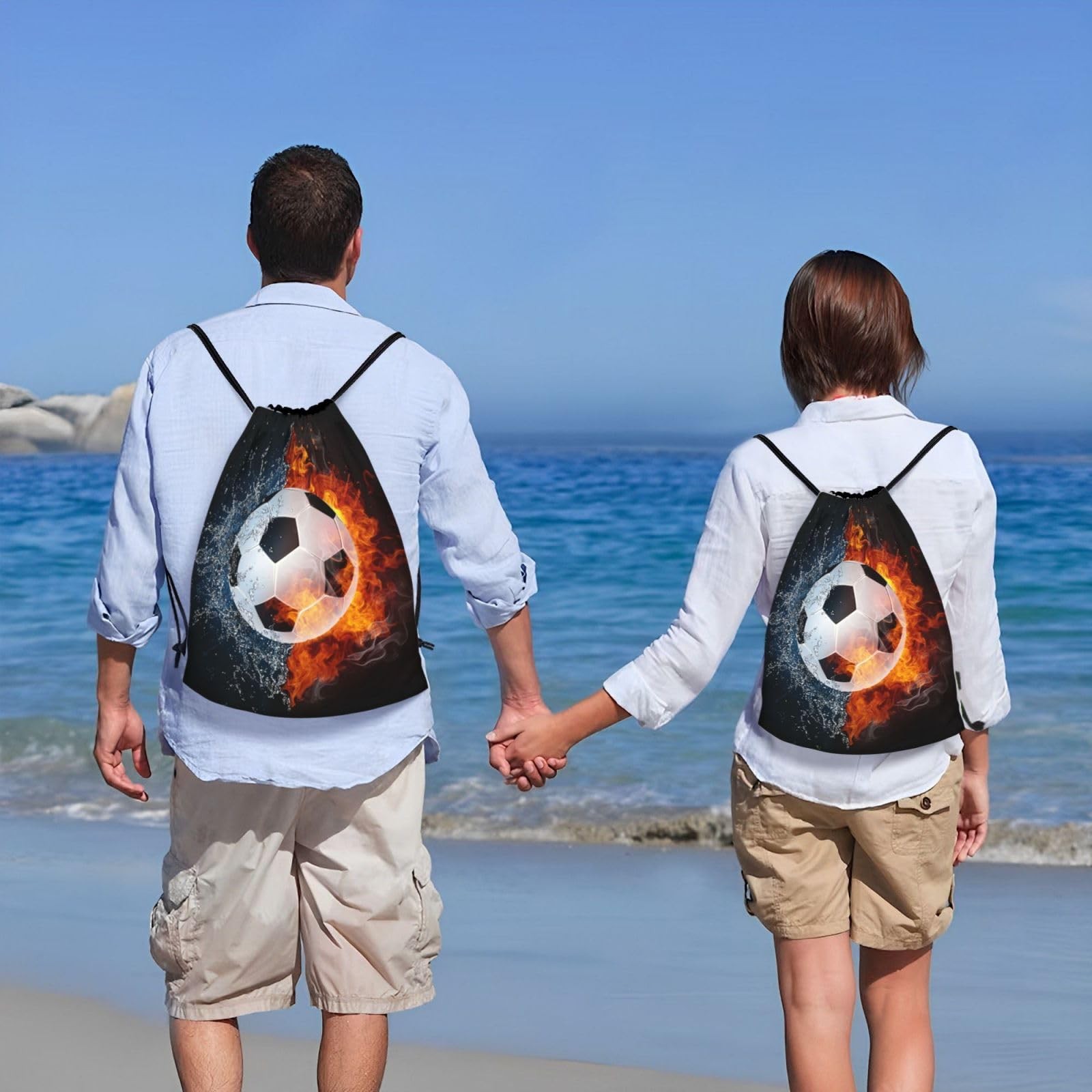 Kids Soccer Drawstring Bags for Boys Girls, Sports-Themed Drawstring Backpack…