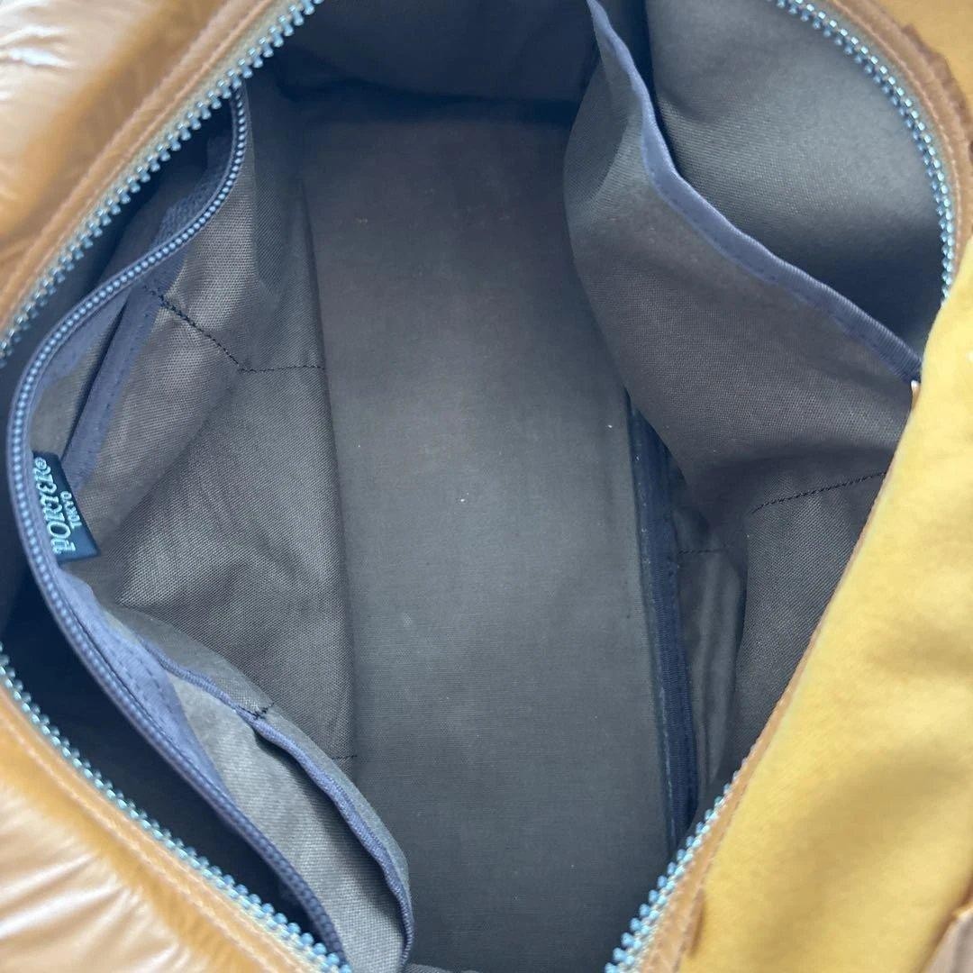 Yoshida & Co. Porter Boston bag, damaged, camel color, synthetic leather