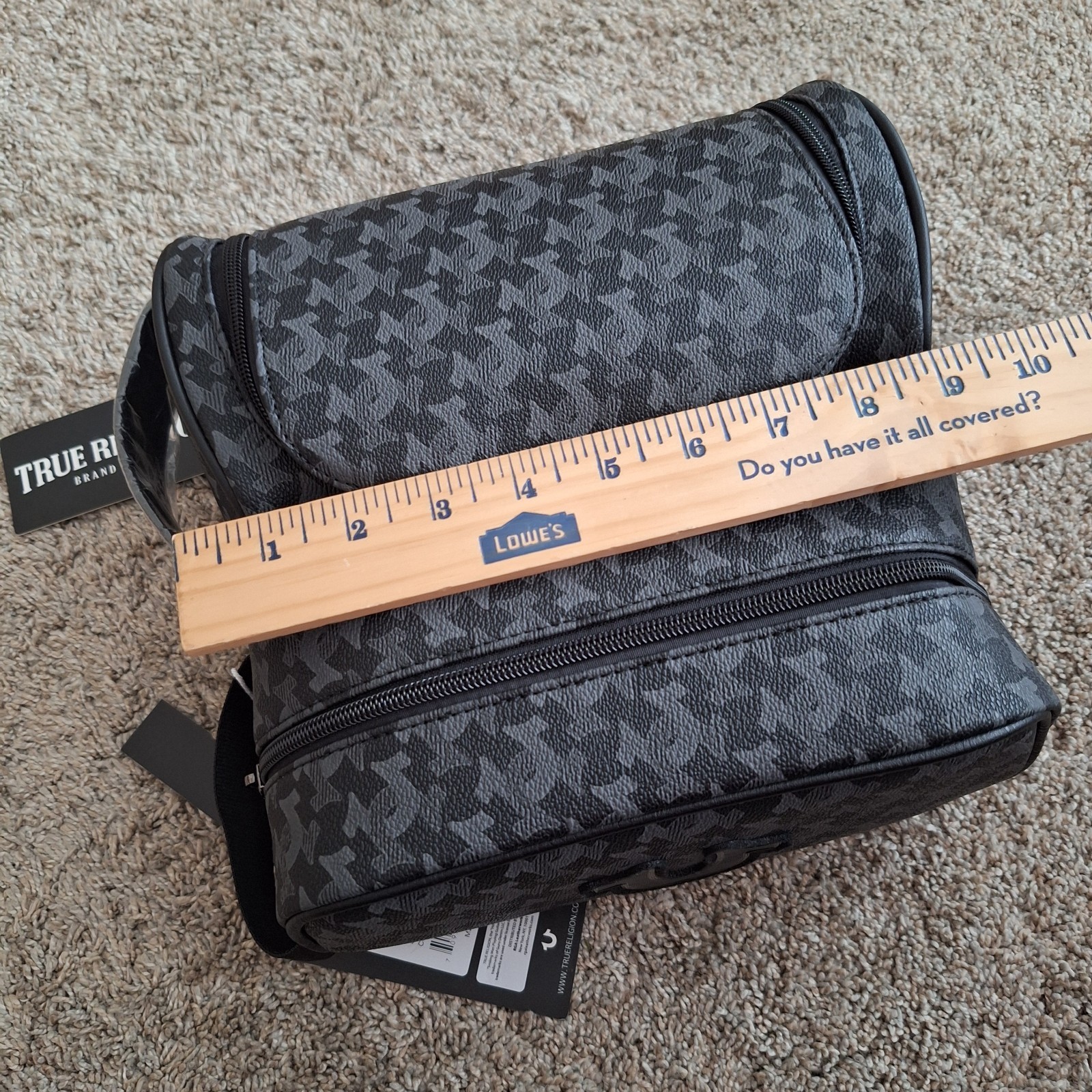 2 TRUE RELIGION Mens Toiletry Travel Bags CODA AUKKA Faux Leather Black NWT