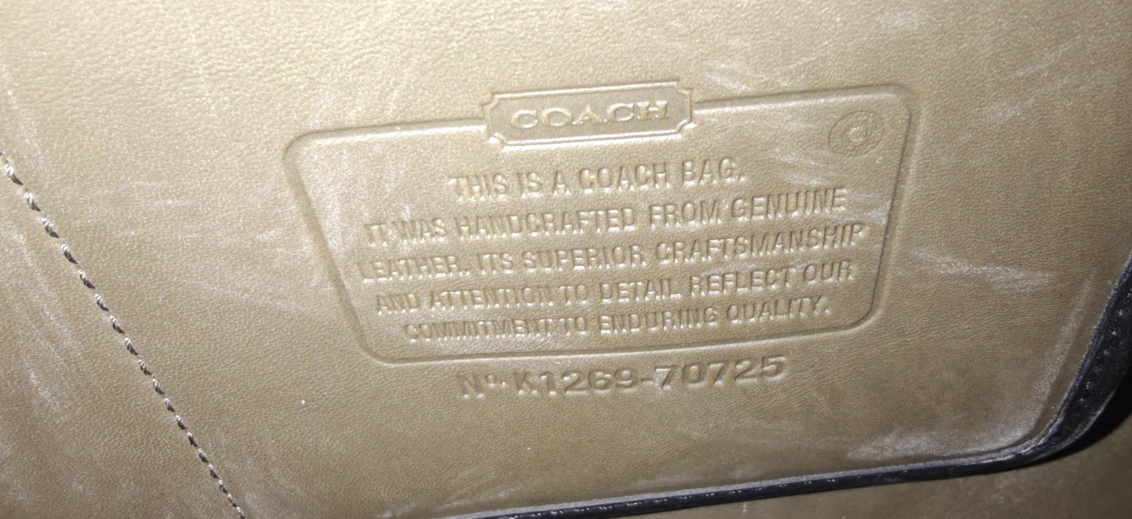 Coach Genuine Leather Tote Style 70725 Olive Black Structured Bag