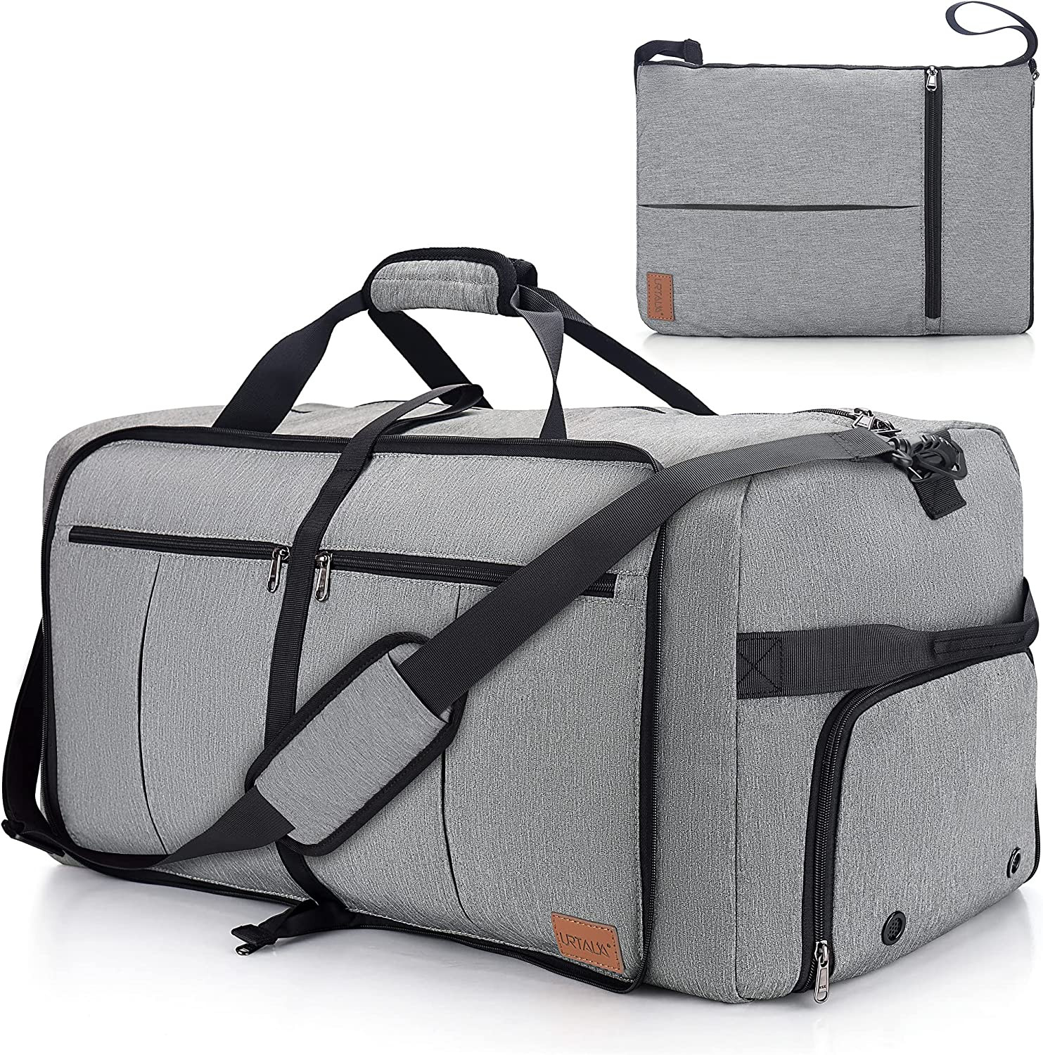 120L Travel Duffle Bag, Foldable Duffel Bag for Travel with Shoe Compartment – L