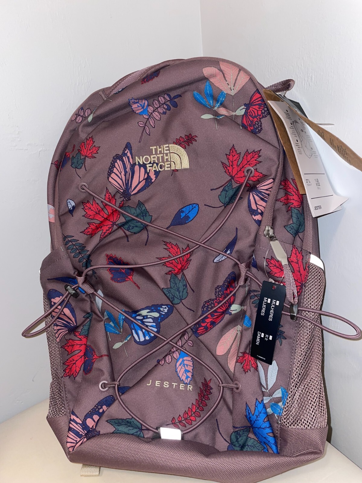 NORTH FACE Backpack Jester School Laptop Padded Travel Floral Butterfly Camping