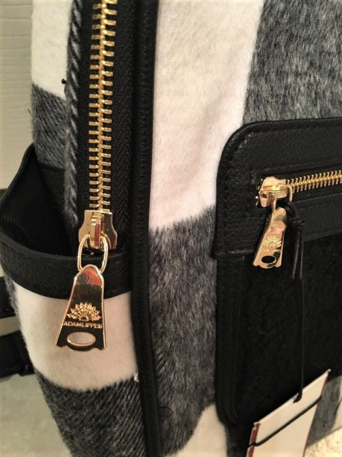ADAM LIPPES x Target ‘Black & White Buffalo Plaid’ Shearling Backpack **NWT**